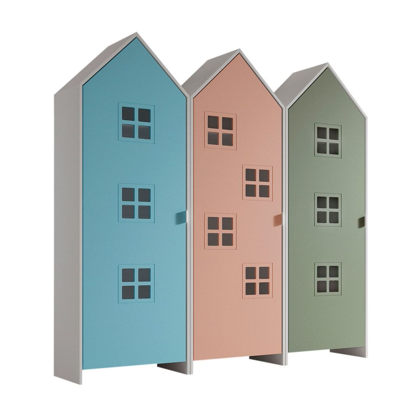 Schrank Casami Bruges 3-teilig Set Grün, Altrosa, Türkis 1