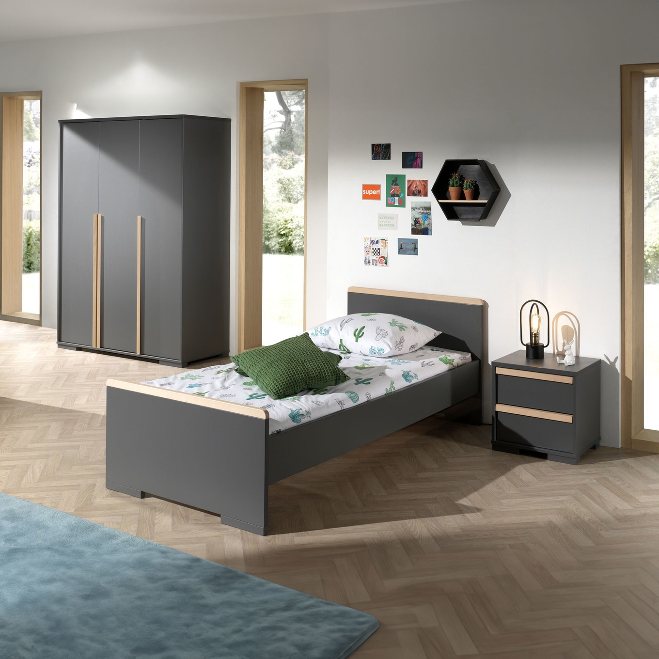 Kinderzimmer London 3-teilig Set Anthrazit, 3 #2