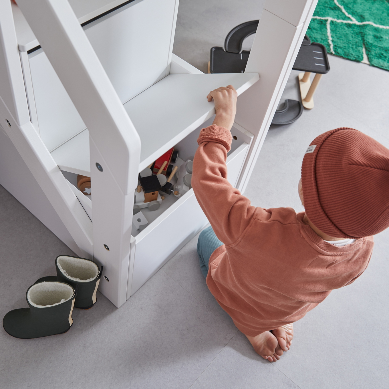 Treppe Lifetime für Halbhohes Bett Weiss 5