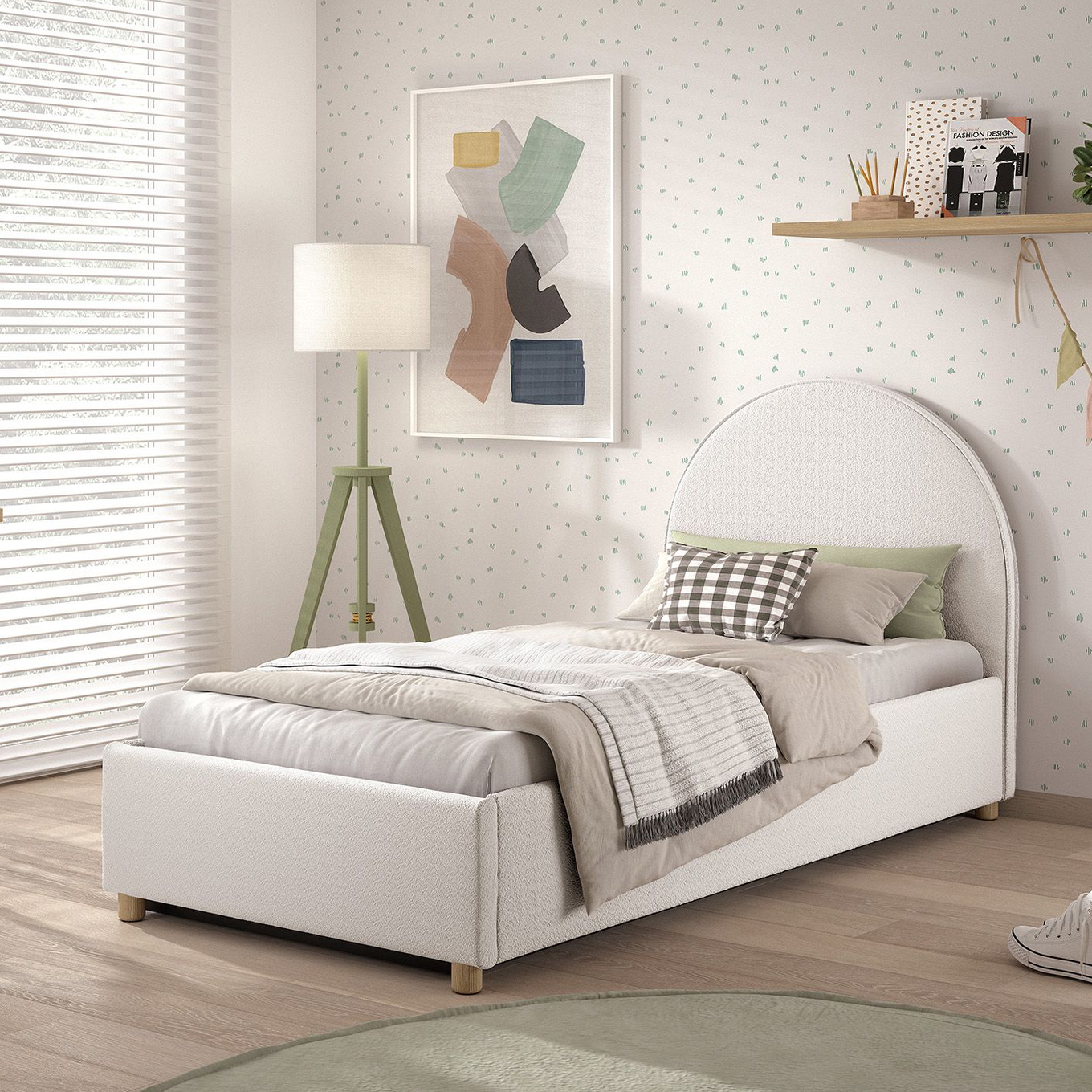 Bett Moon mit Stauraum Weiss, 90 x 200 cm 3