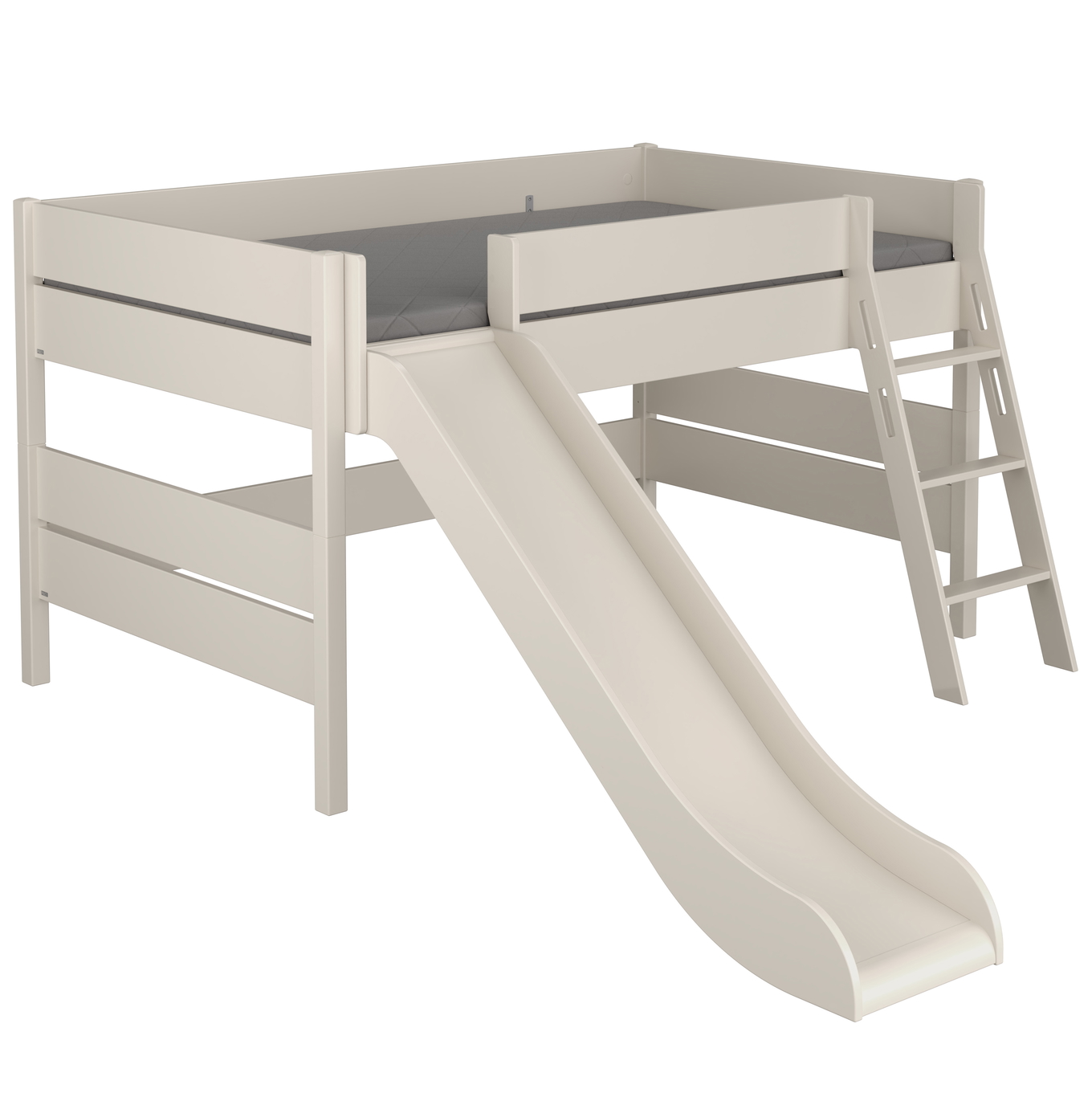 Halbhohes Bett Tiago mit Rutsche Beige, mit Schrägleiter, 120 x 200 cm 1