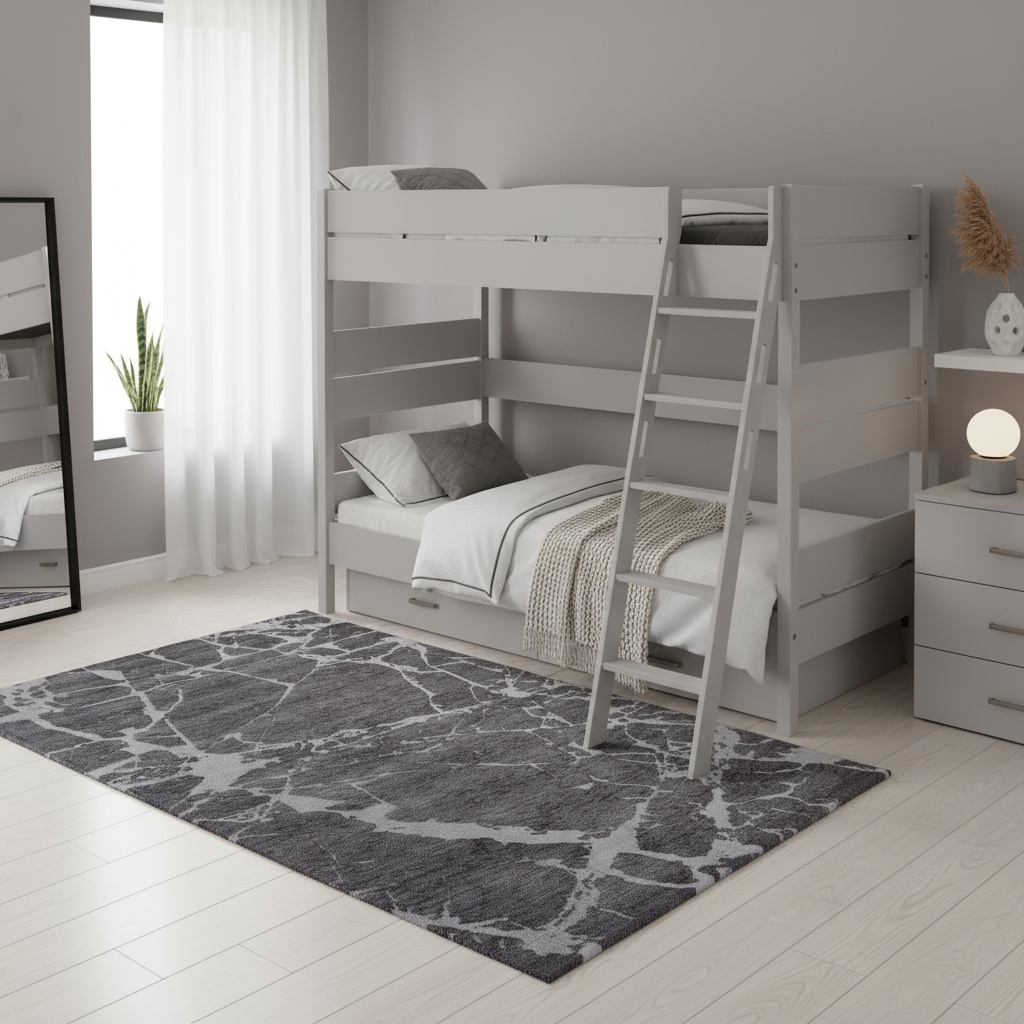 Hohes Etagenbett Tiago Grau, mit Schrägleiter, 120 x 200 cm 3