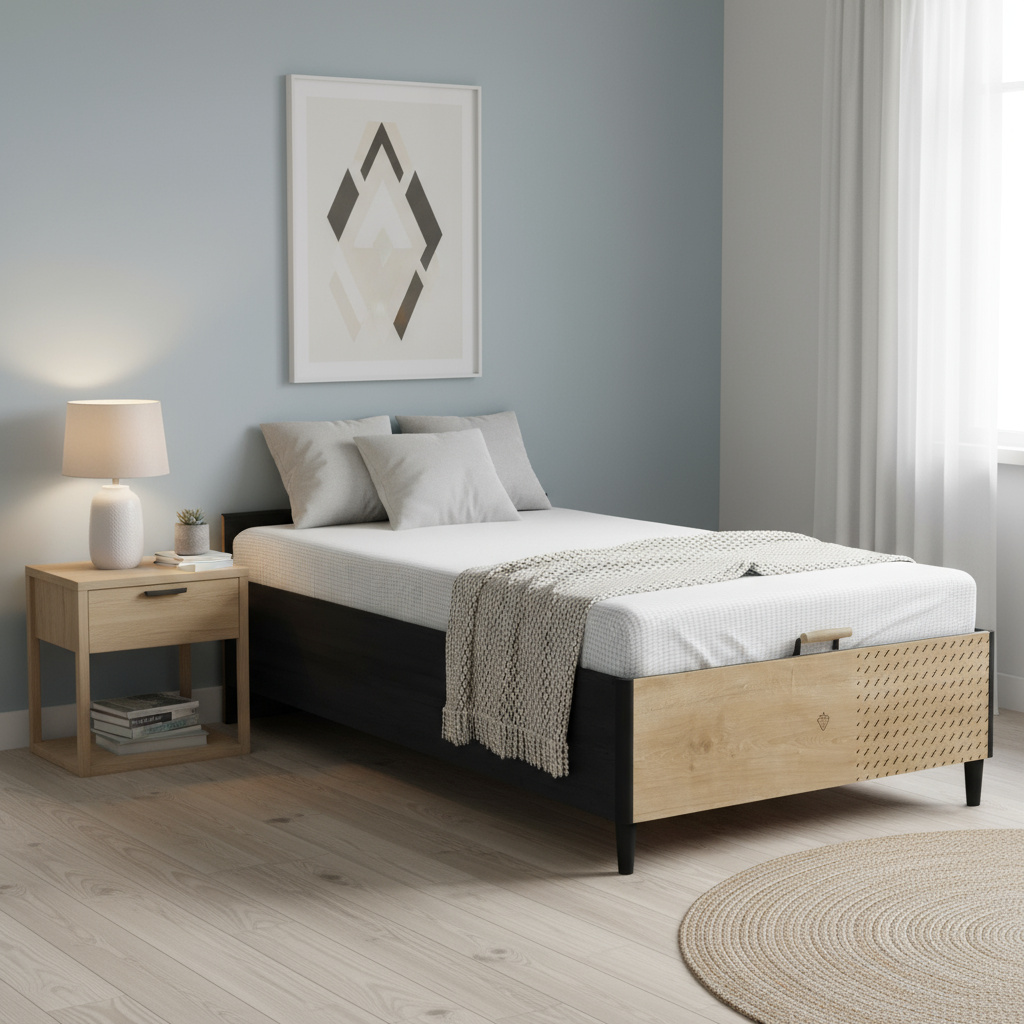 Bett Black ohne Kopfteil mit Stauraum, 120 x 200 cm 5