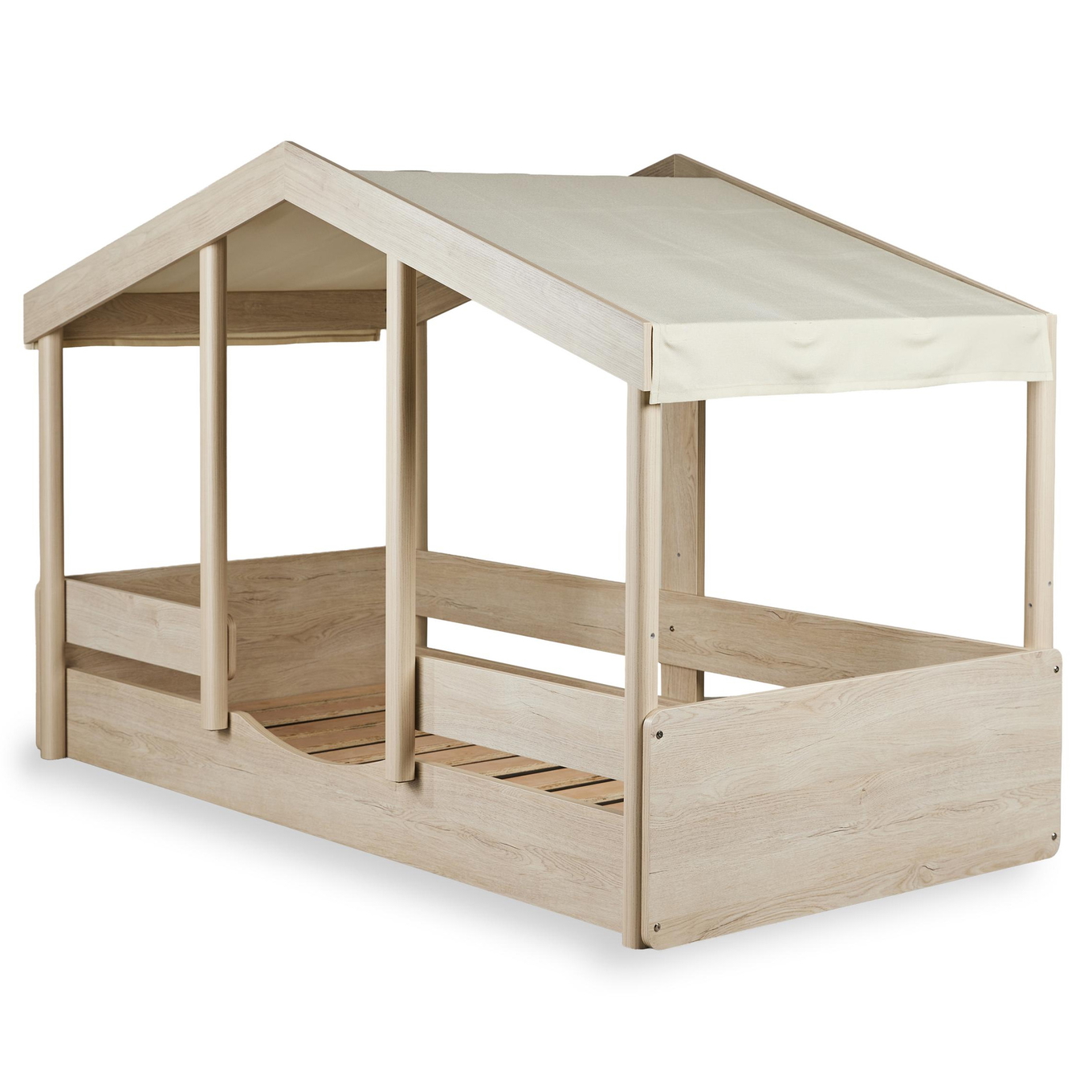 Hausbett Montessori mit Stoffdach Butter