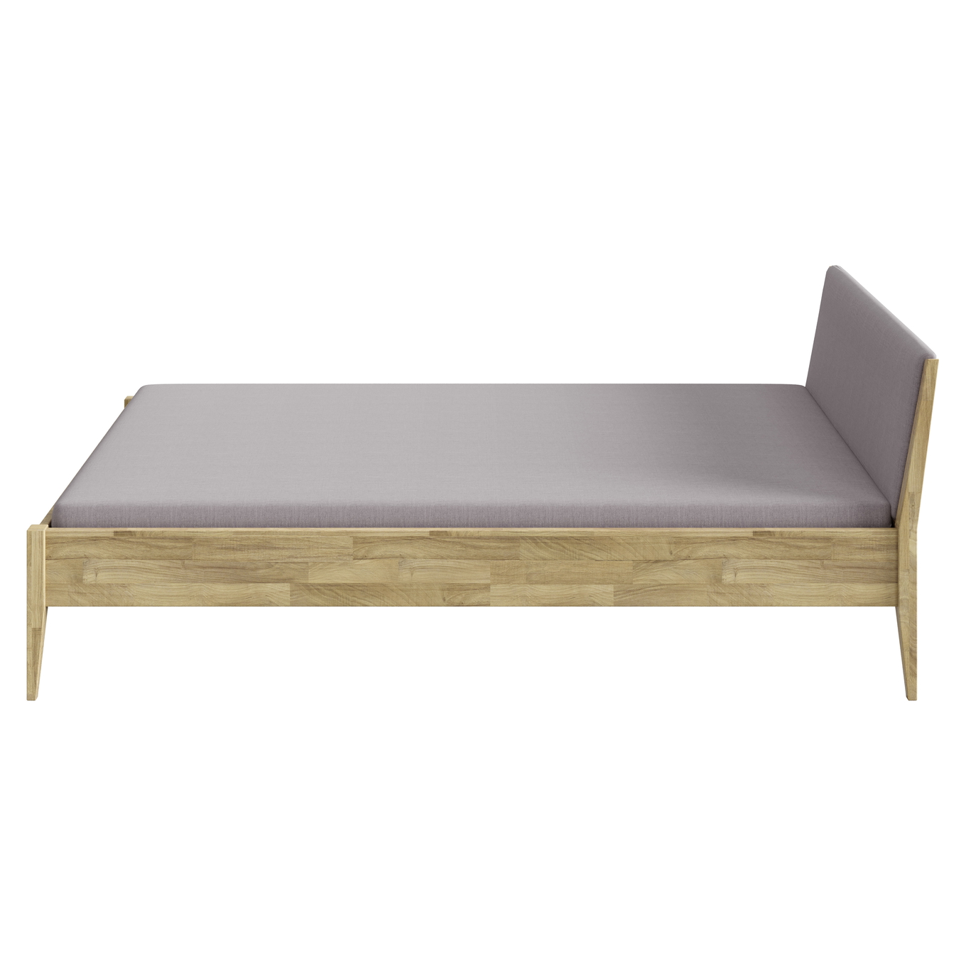 Bett Stiene mit gepolstertem Betthaupt Eiche Steingrau, 140 x 200 cm #2