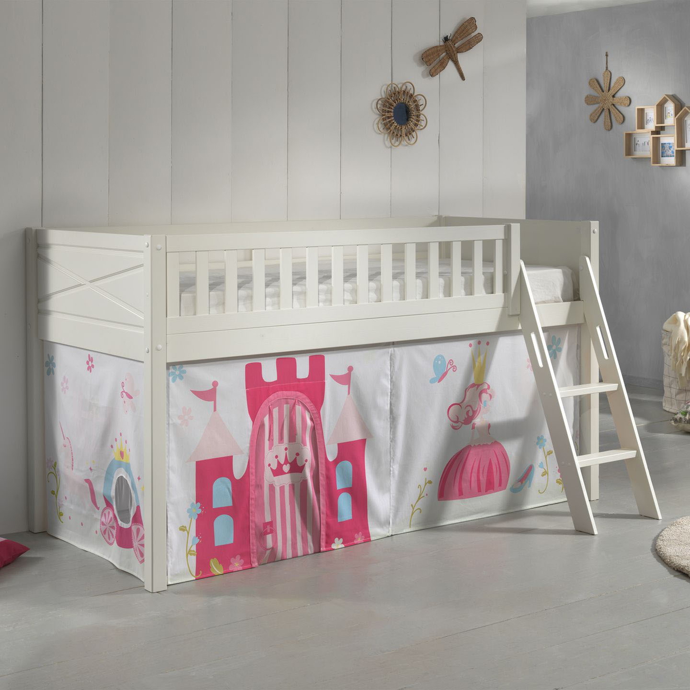 Halbhohes Bett Scott Princess mit Spielvorhang #2