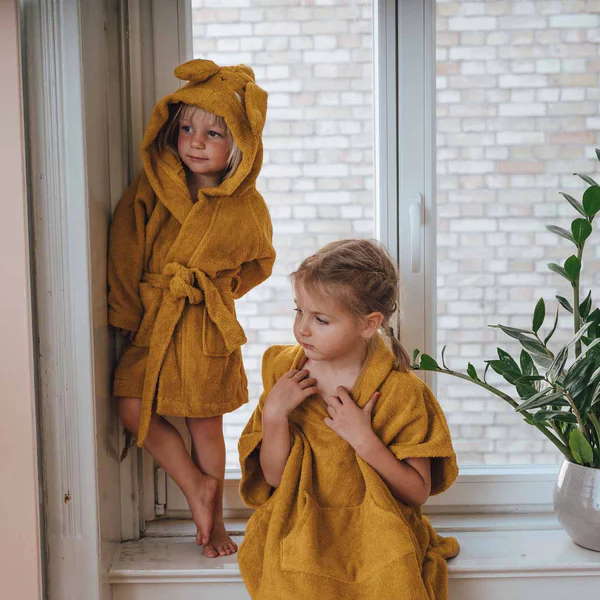 Badeponcho Hase Senfgelb 3