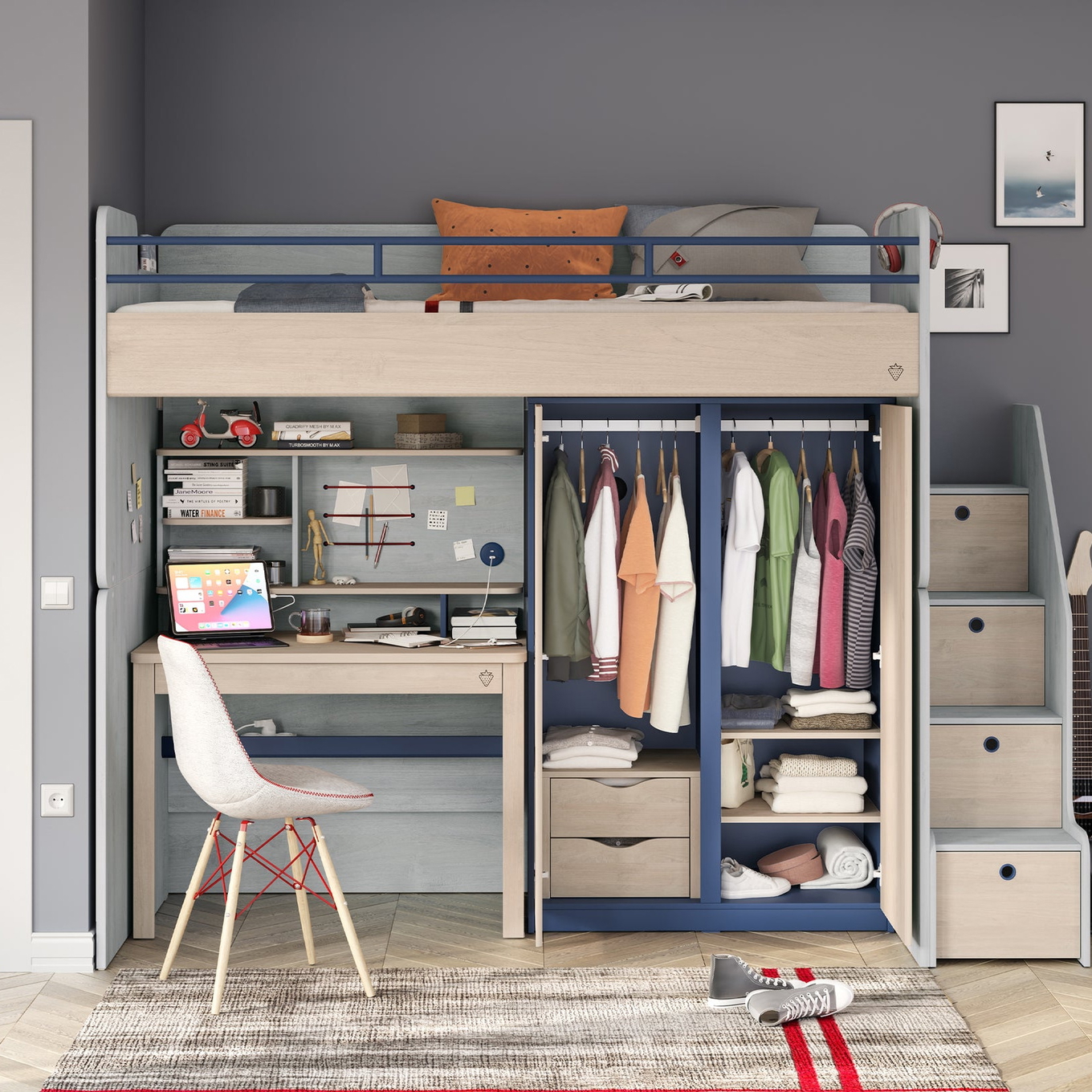 Schreibtisch Studio Trio mit Aufsatz 3