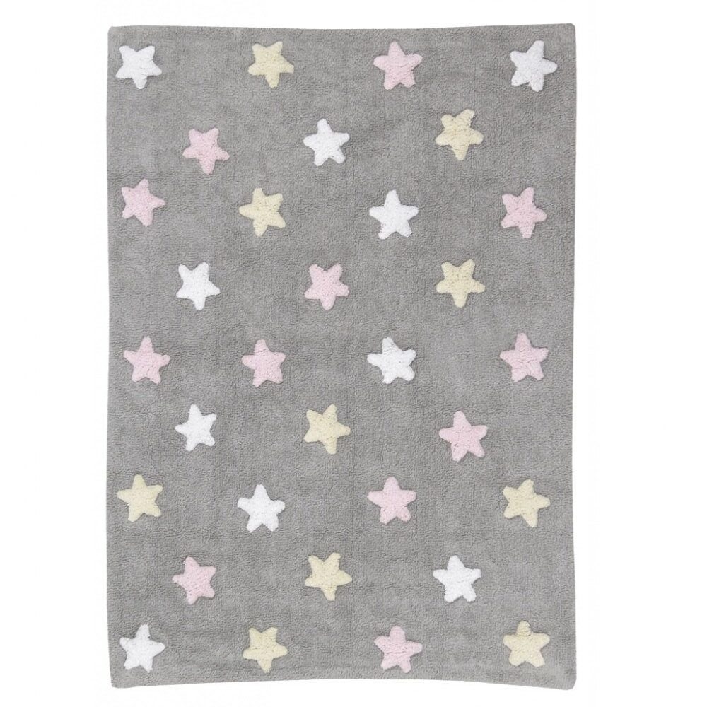 Teppich Stars Grau, Pink 1