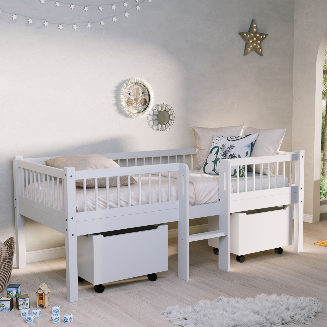 Halbhohes Bett Forrest mit Leiter 3-teilig Set #2