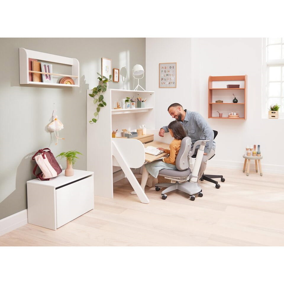 Schreibtisch Woody Nor Weiss/Eiche 8