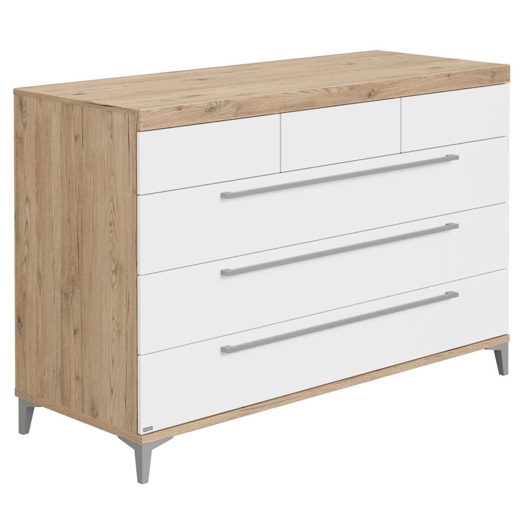 Kommode Remo Breit Holz, Weiss 3