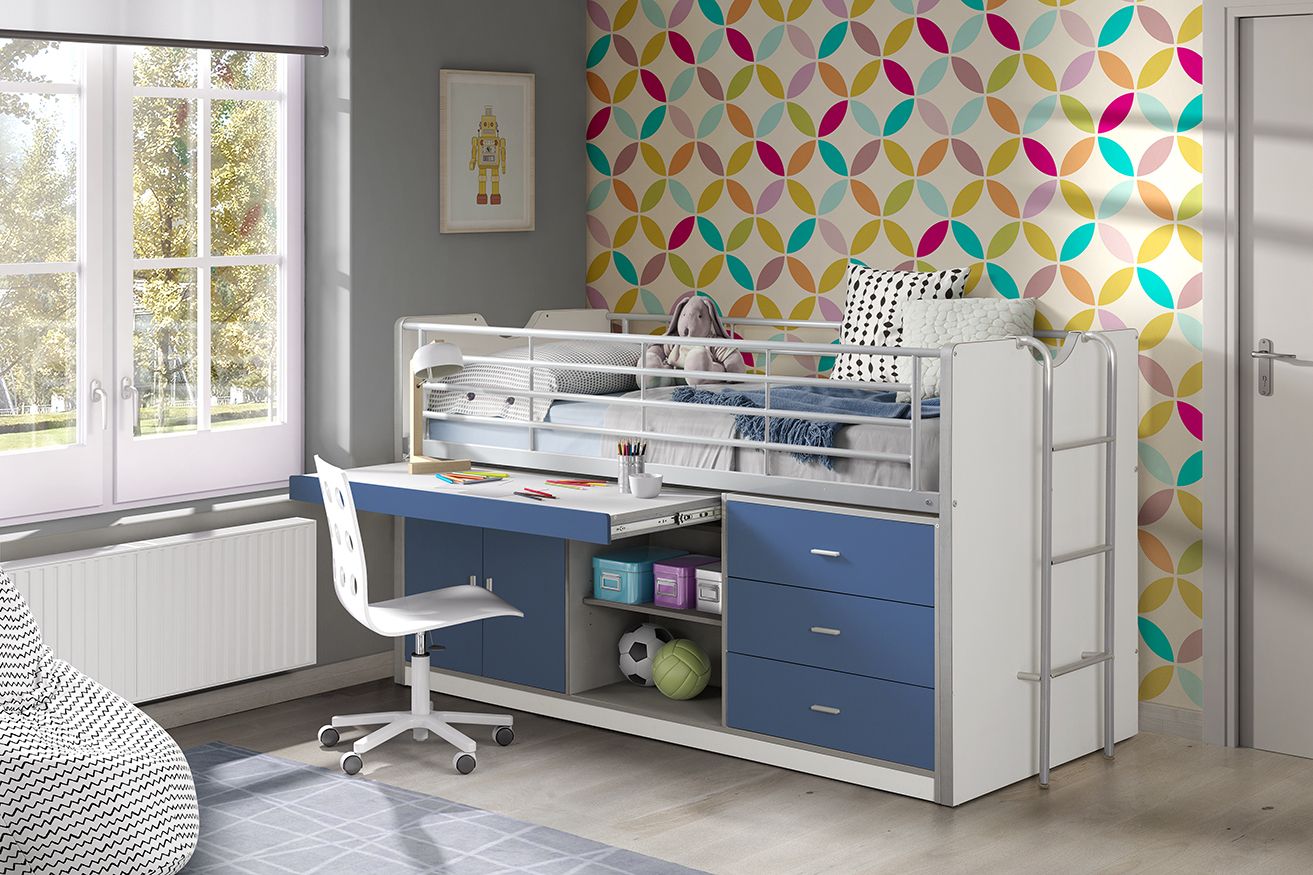 Kombibett Halbhoch Bonny Blau 3