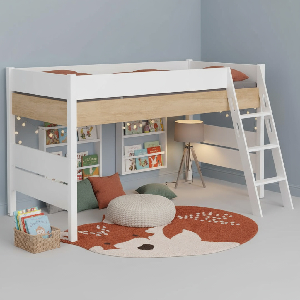 Halbhohes Bett Kira Nebraska mit Schrägleiter, 90 x 200 cm 3