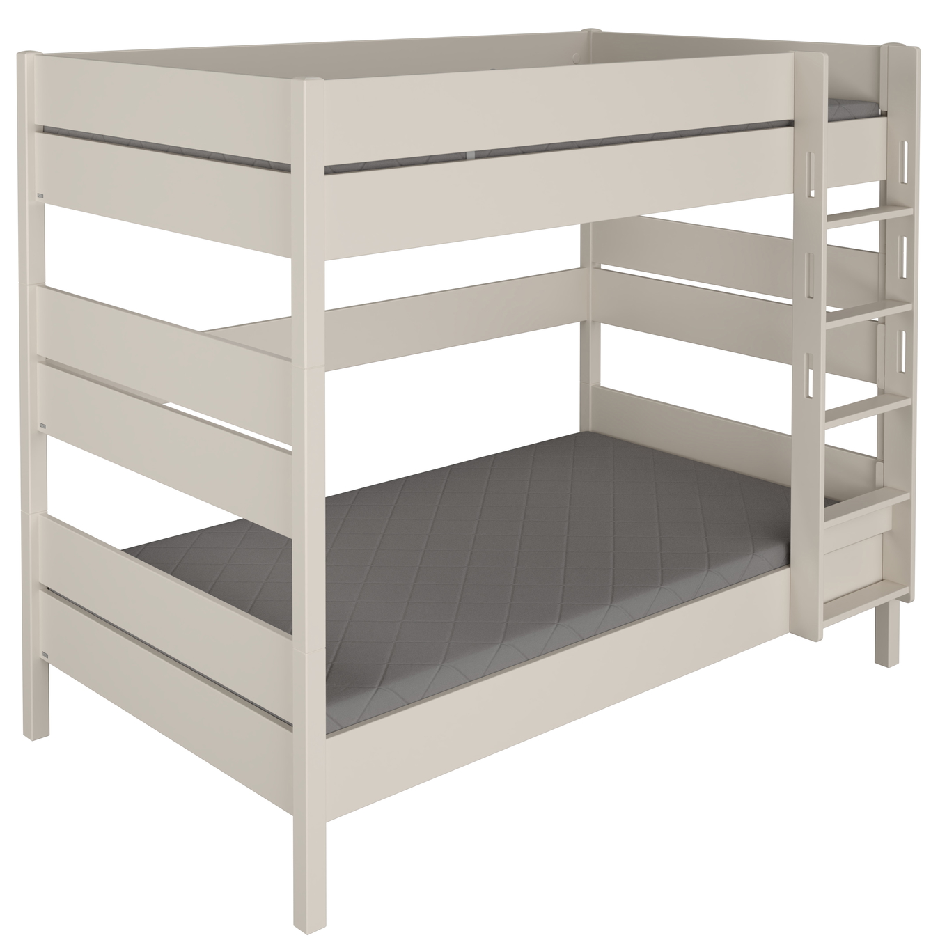 Hohes Etagenbett Tiago Beige, mit gerader Leiter, 120 x 200 cm