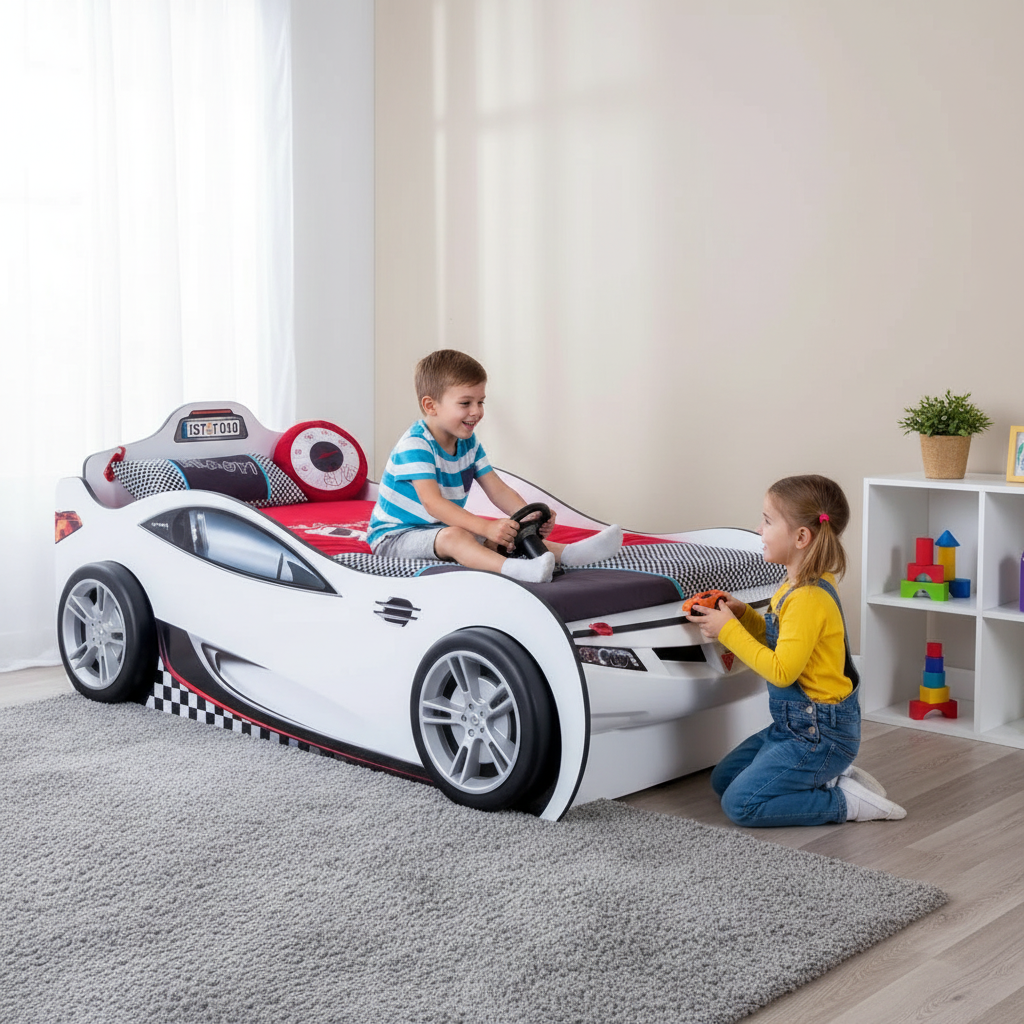 Autobett Coupe für 2 Weiss 3