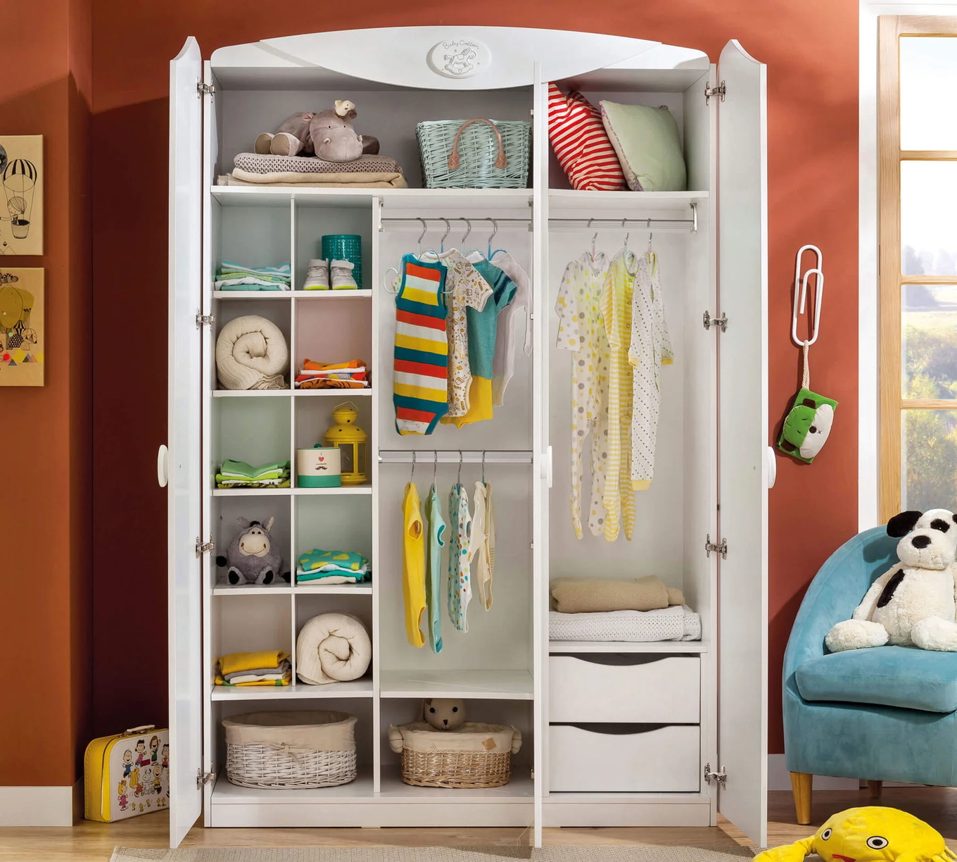 Kleiderschrank Baby Cotton 3-türig 3