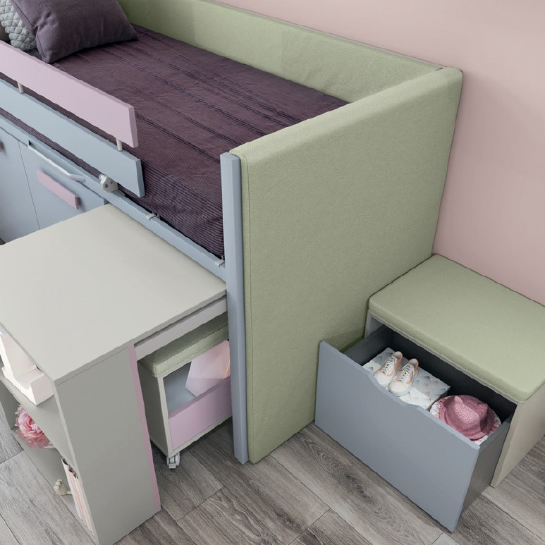 Halbhohes Bett Sky Lite Grau 4