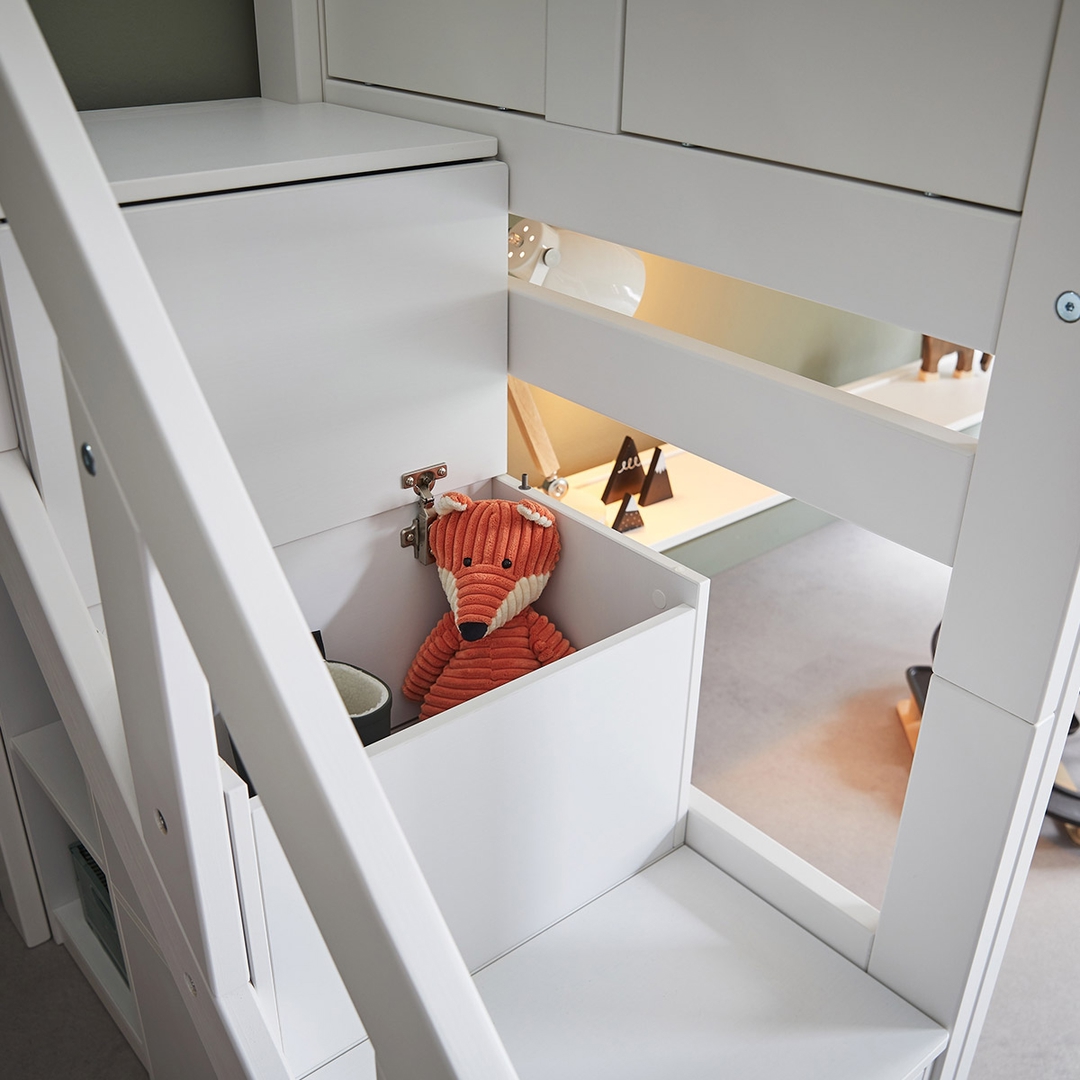 Mittelhohes Abenteuerbett Hangout Weiss, Deluxe Lattenrost 2