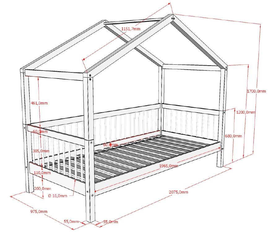 Hausbett Forrest 4-teilig Set 9