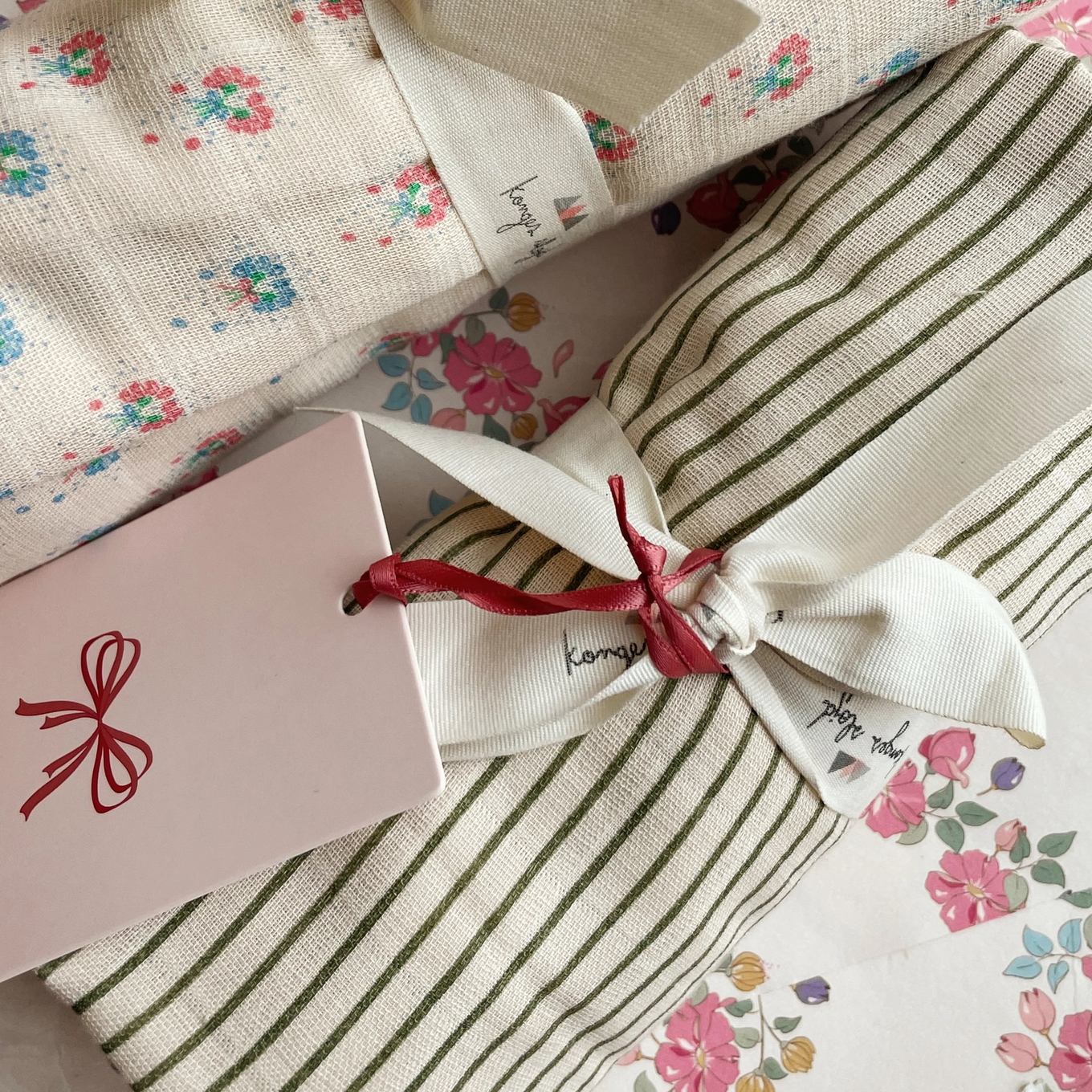 Grosses Musselin-Pucktuch Tea Stripe #2