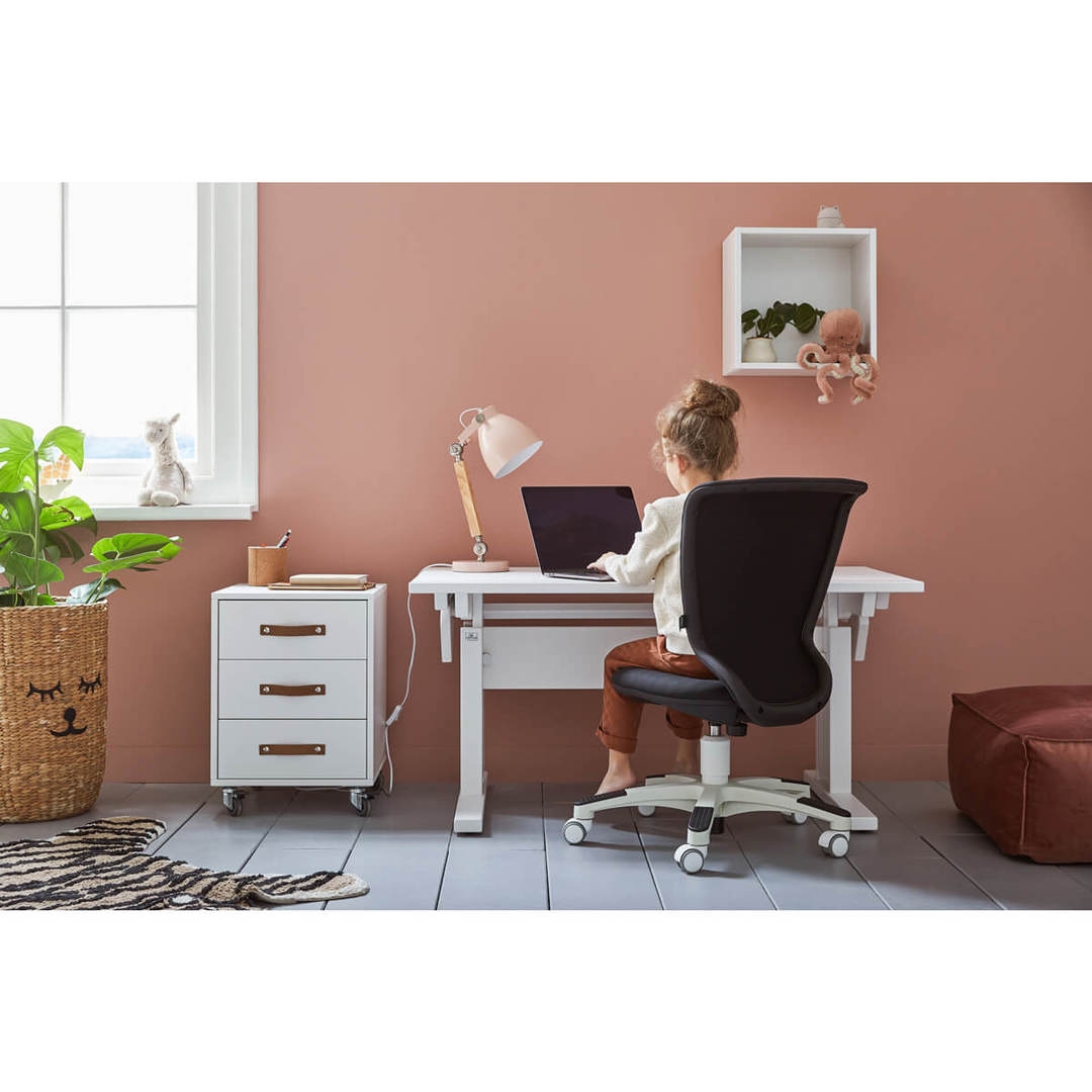 Schreibtisch Höhenverstellbar mit neigbare Tischplatte Weiss 3