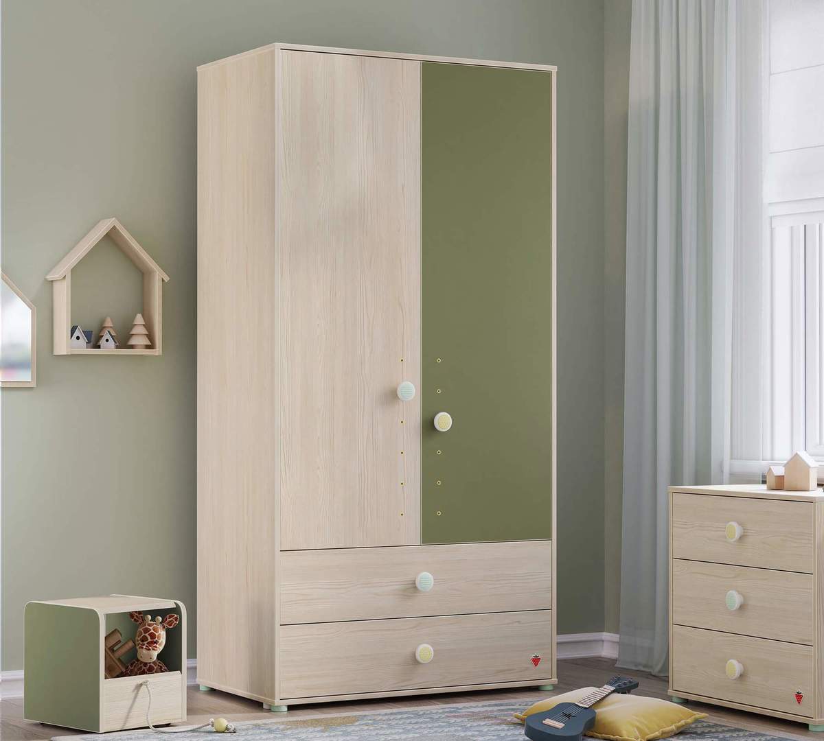 Kleiderschrank Montes Natur, 2-türig 3