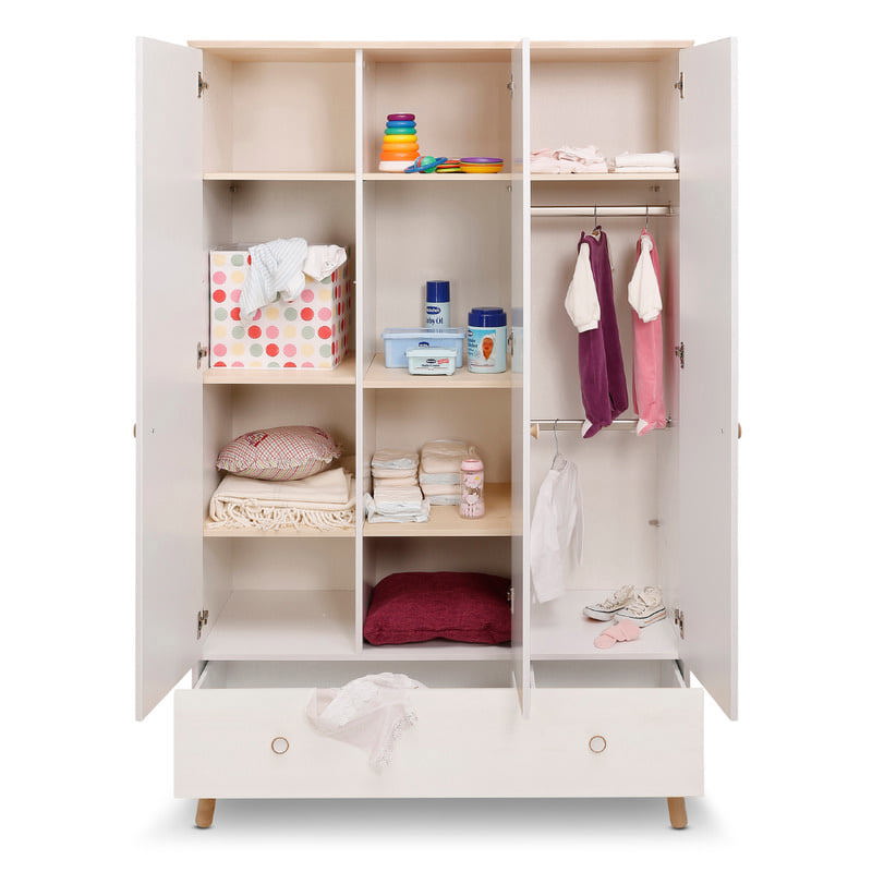 Kleiderschrank Ylvie 3-türig Weiss 5