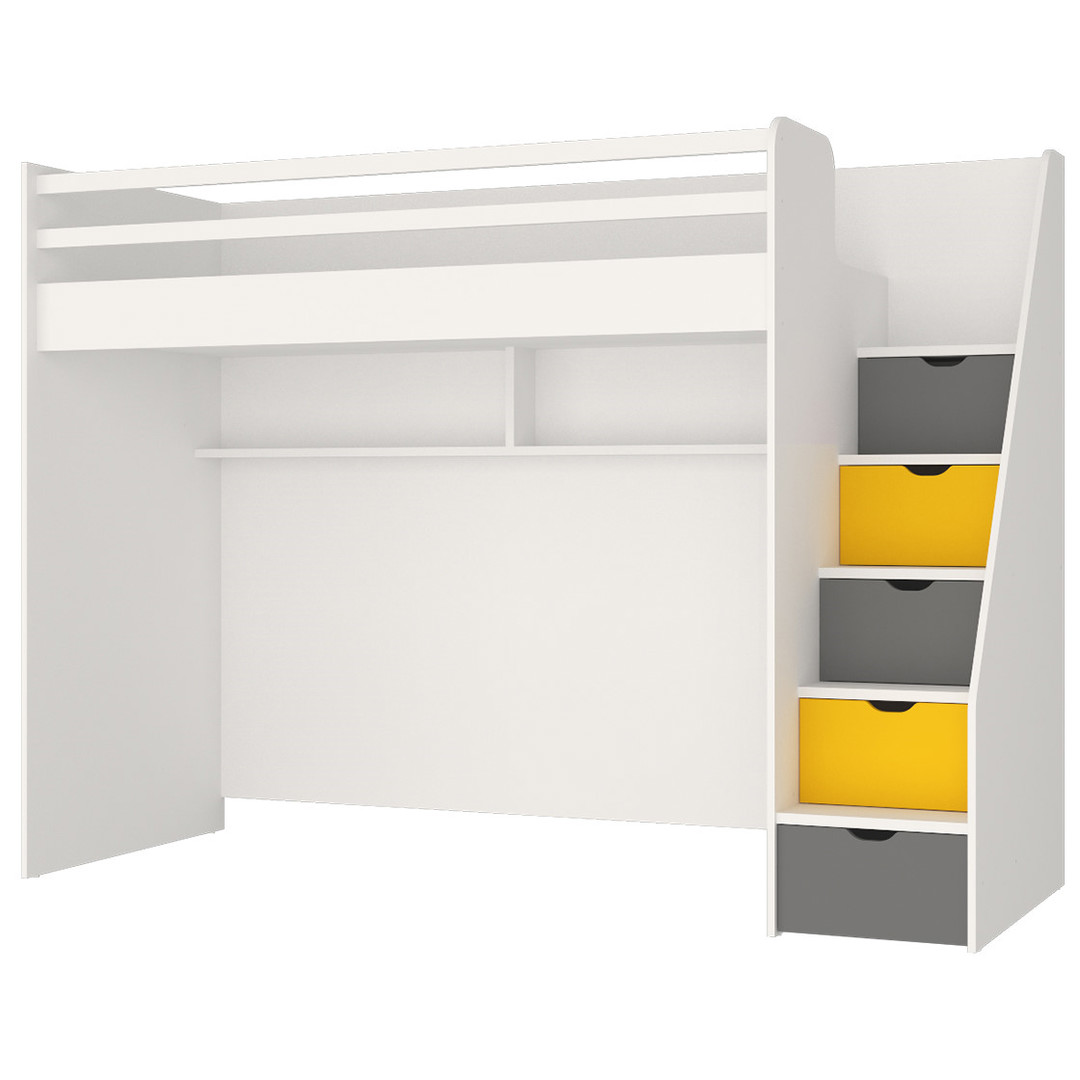 Hochbett Neo mit Treppe Gelb