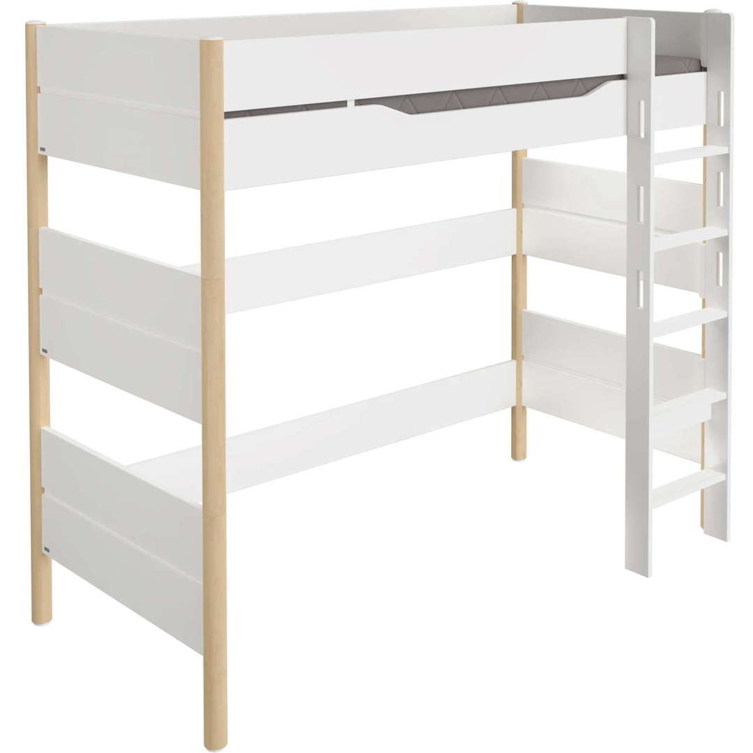 Hochbett Ylvie Birke, mit gerader Leiter, 90 x 200 cm
