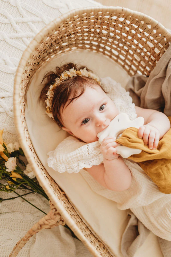 Beissring Hase mit Schmusetuch Gelb 3