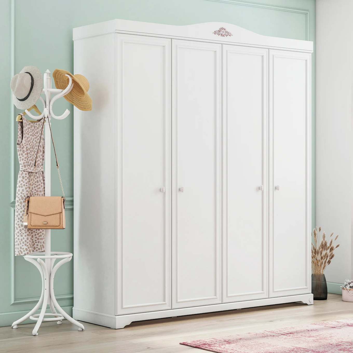 Kleiderschrank Rustik 4-türig 6