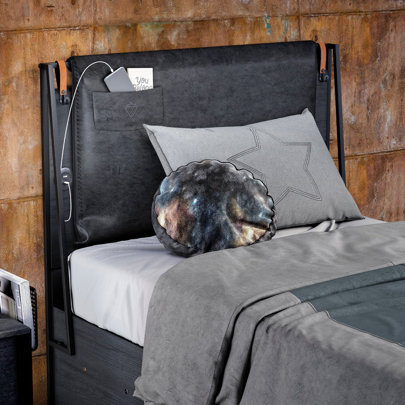 Kopfteil Dark Metal 100cm 2