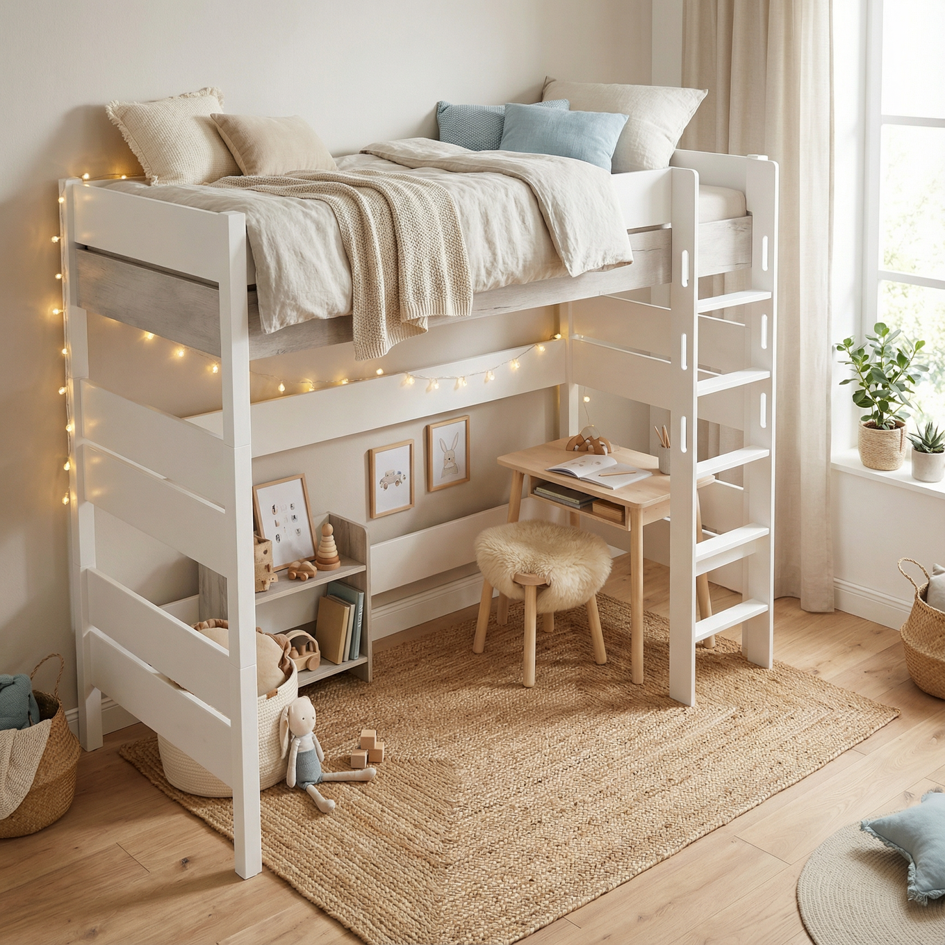 Hochbett Kira Nautik mit gerader Leiter, 90 x 200 cm 4