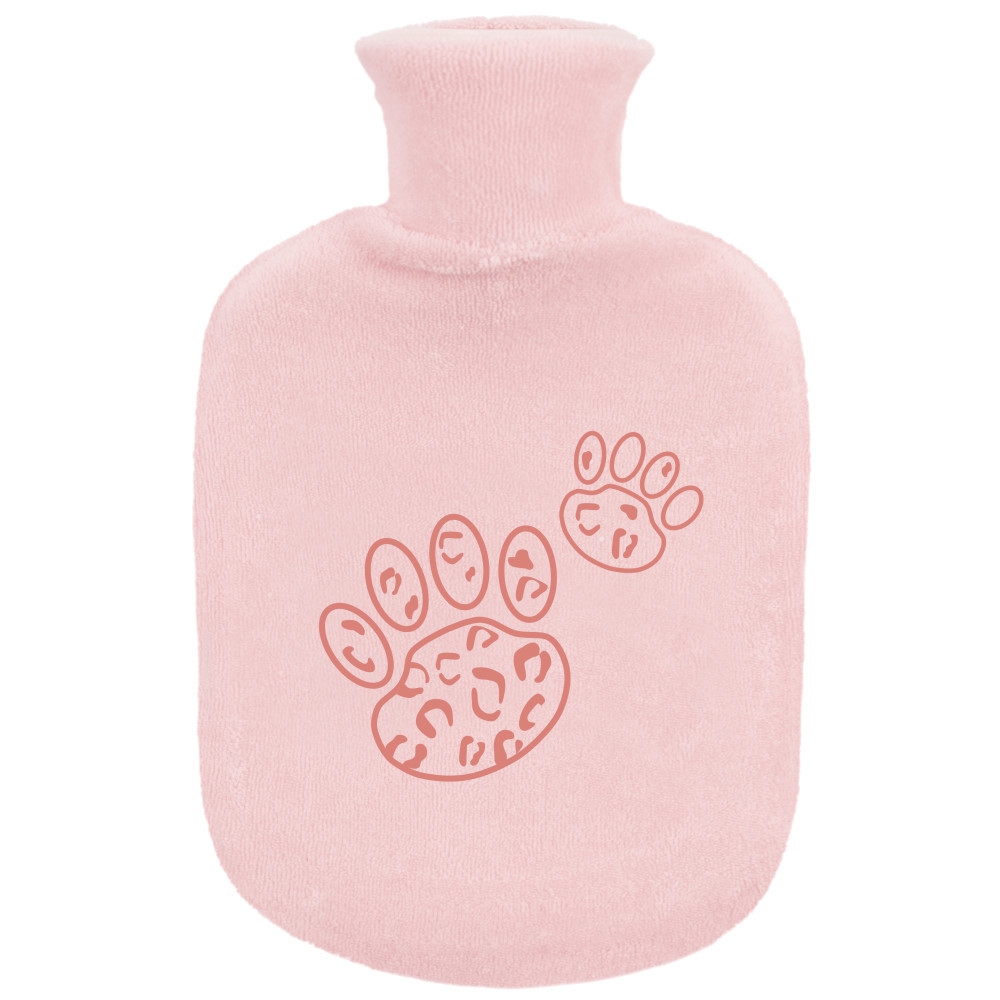 Gummibettflasche mit Bezug Pink Leopard 1