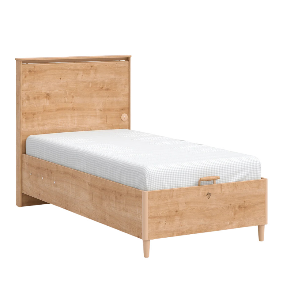 Bett Mocha mit Kopfteil mit Stauraum, 100 x 200 cm