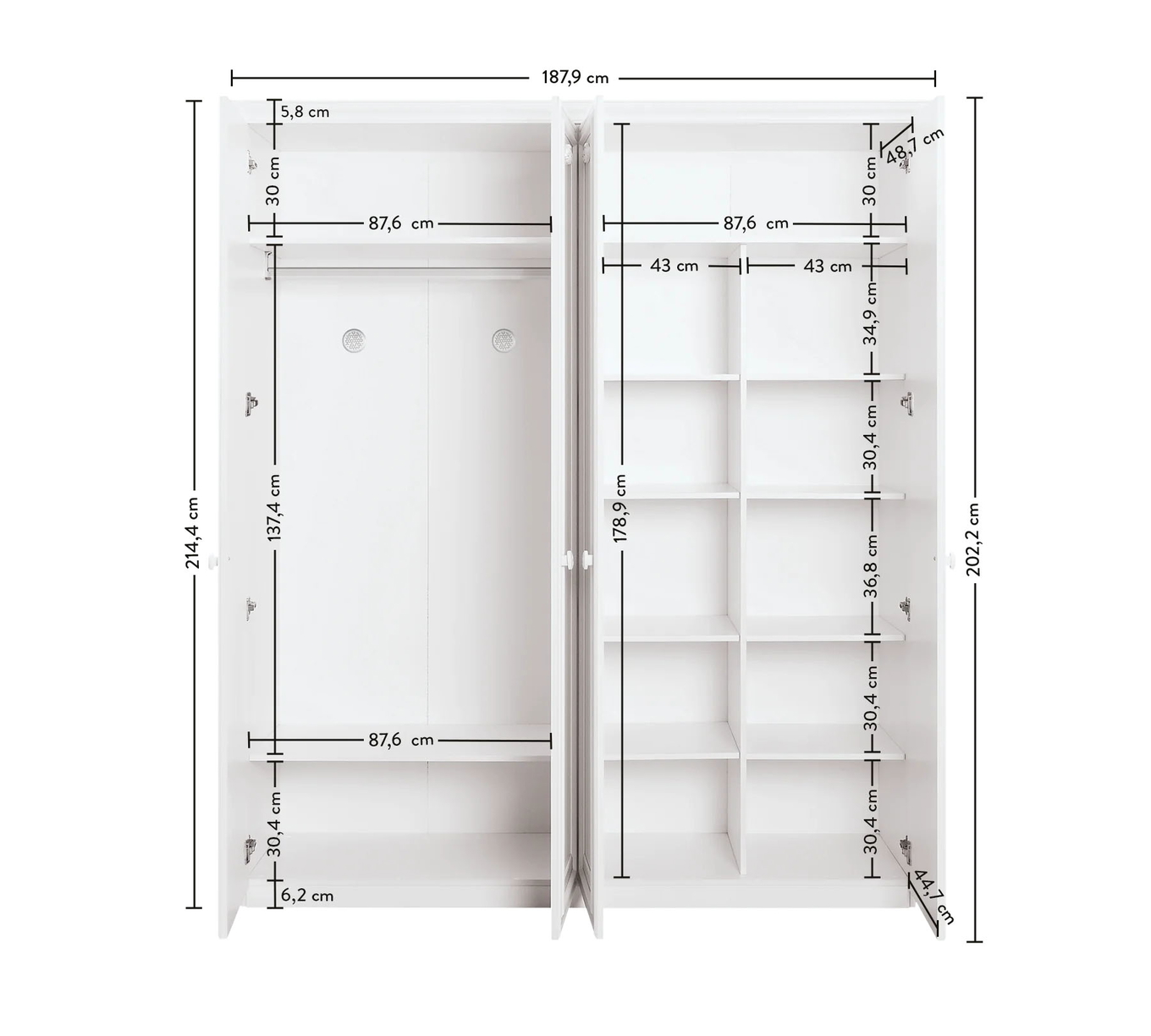 Kleiderschrank Romantica 4-türig 4