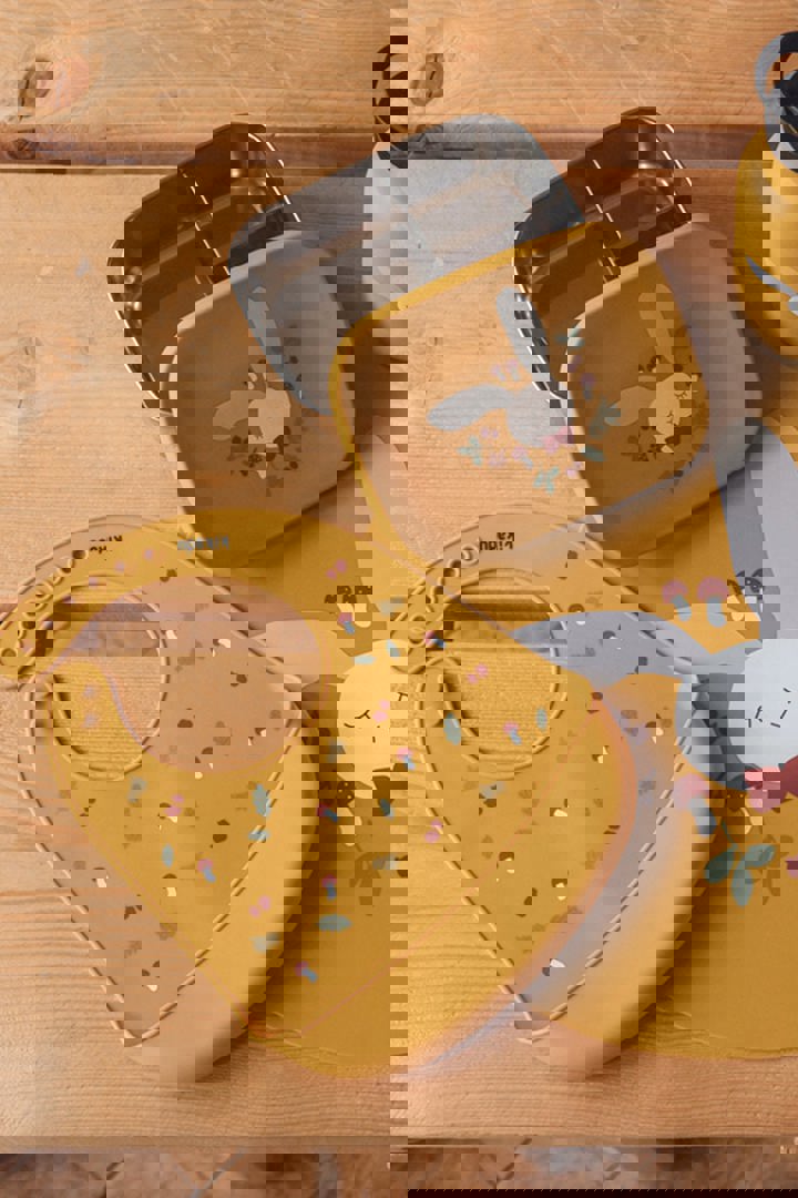 Silikon Lätzchen Hase Mustard 5