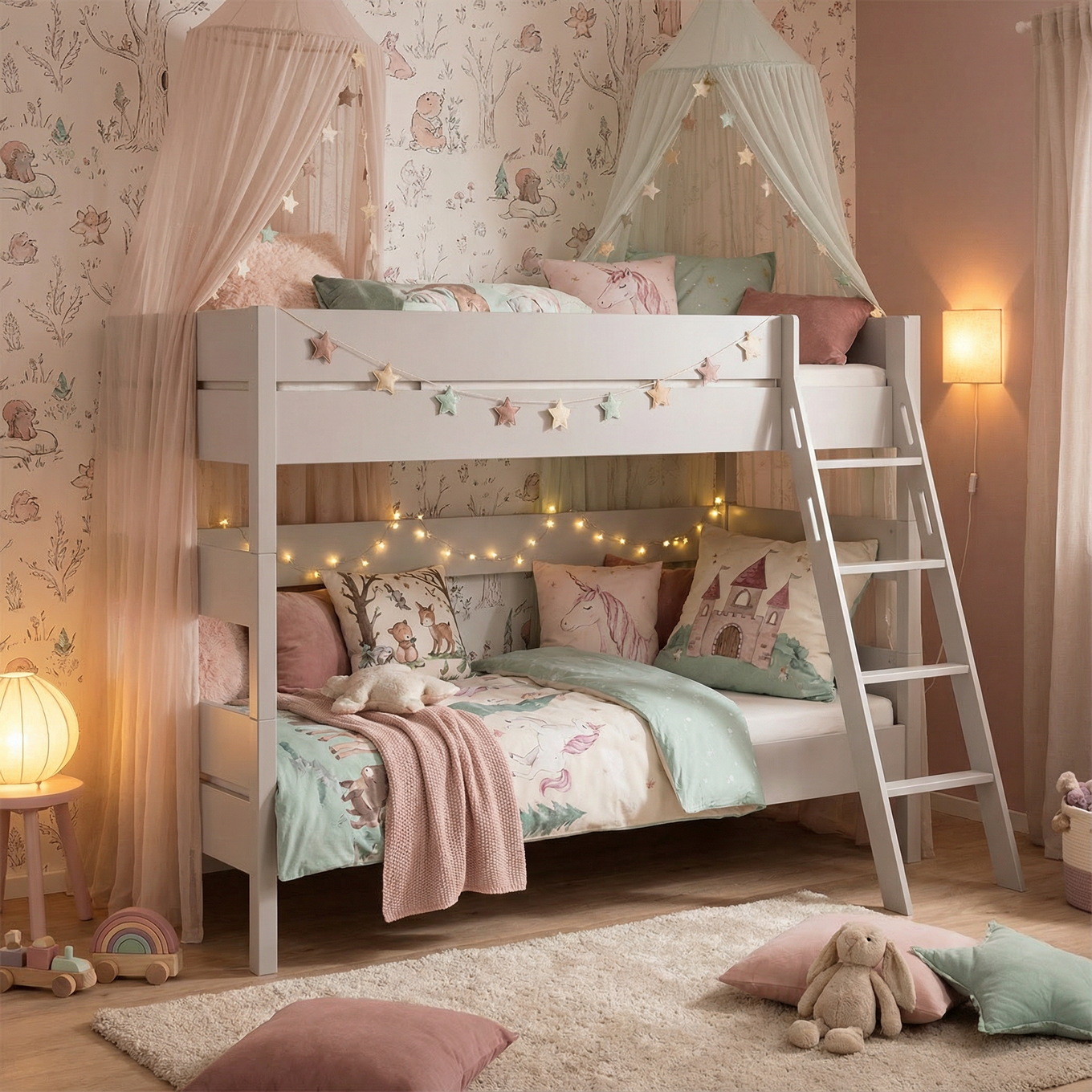 Etagenbett Tiago Grau, mit Schrägleiter, 90 x 200 cm 4