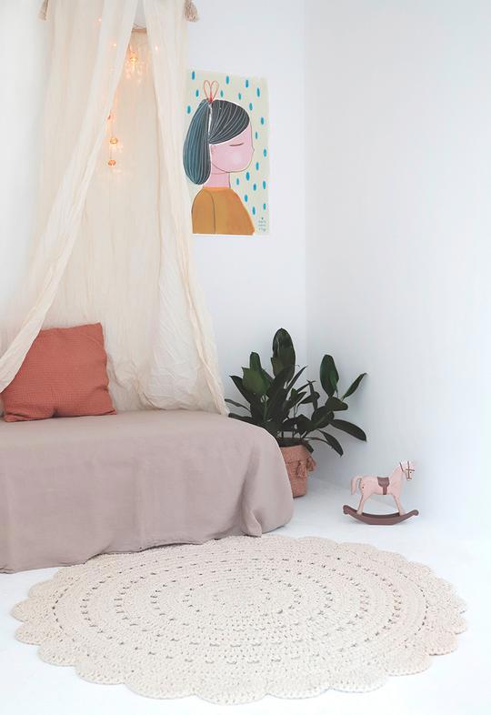 Häkelteppich Alma Ecru, 120 x 120 cm 7