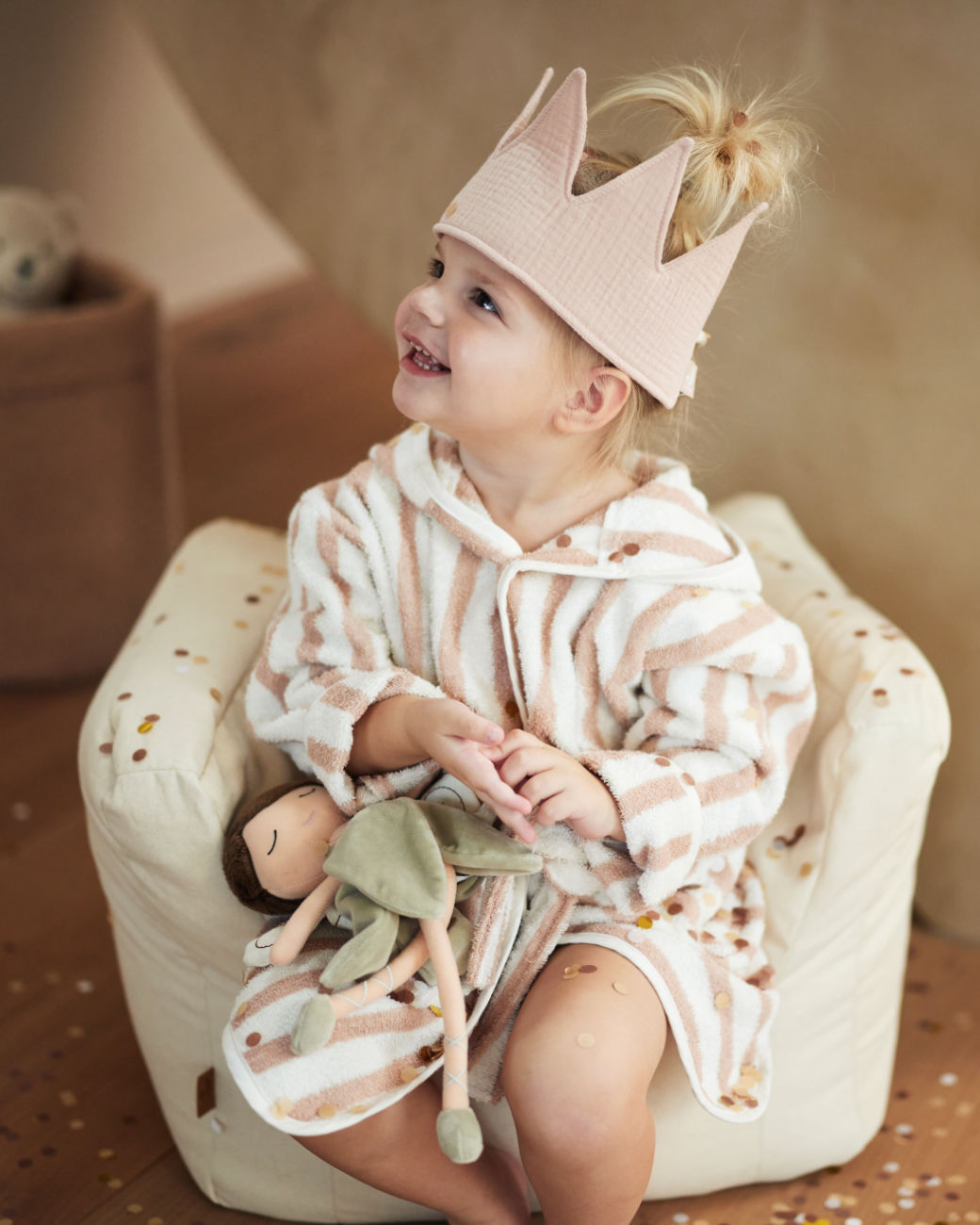 Bademantel Stripe Frottee Wild Rose, 3-4 Jahre 9