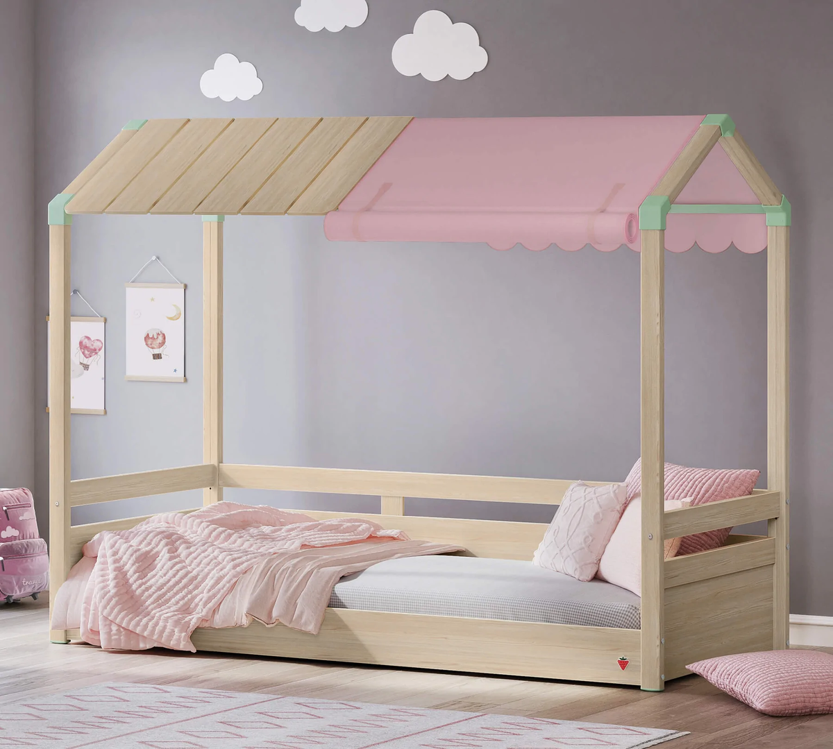 Spielvorhang Montes für Hausbett Pink 5