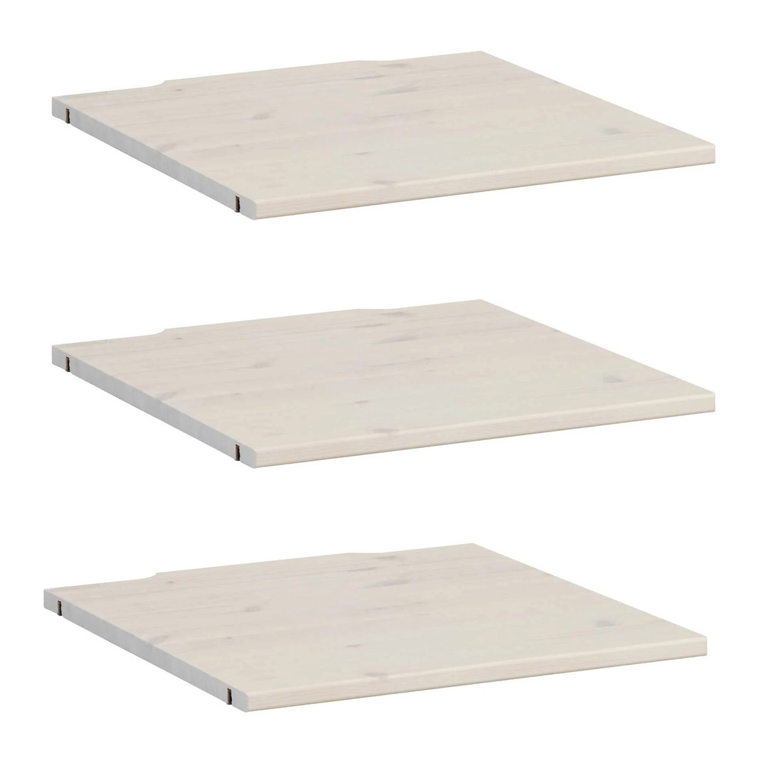 Boden für Schrankelement 50cm 3er Pack Weiss lasiert