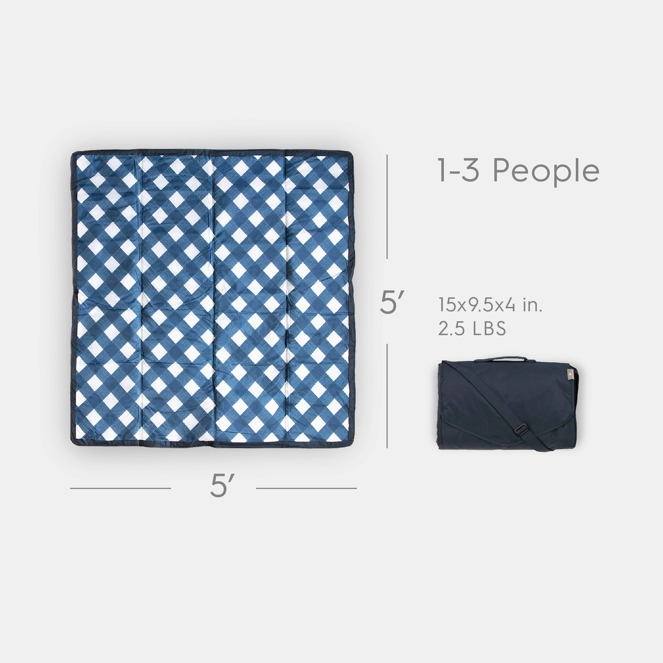 Picknick-Decke Navy Plaid 152 x 152 cm 6