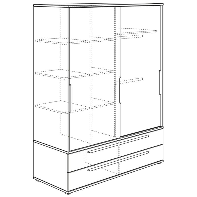 Kleiderschrank Carlo mit Schiebetüren Front Weiss 4