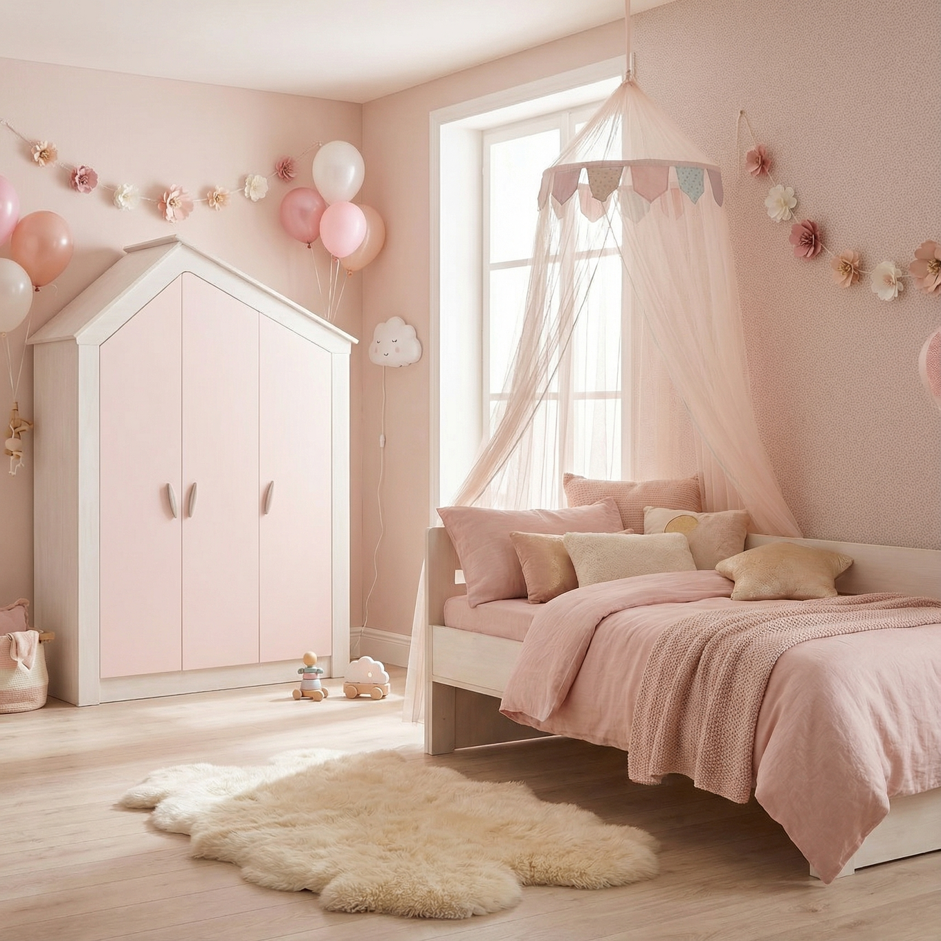 Kleiderschrank My House Pink, 3-türig 9