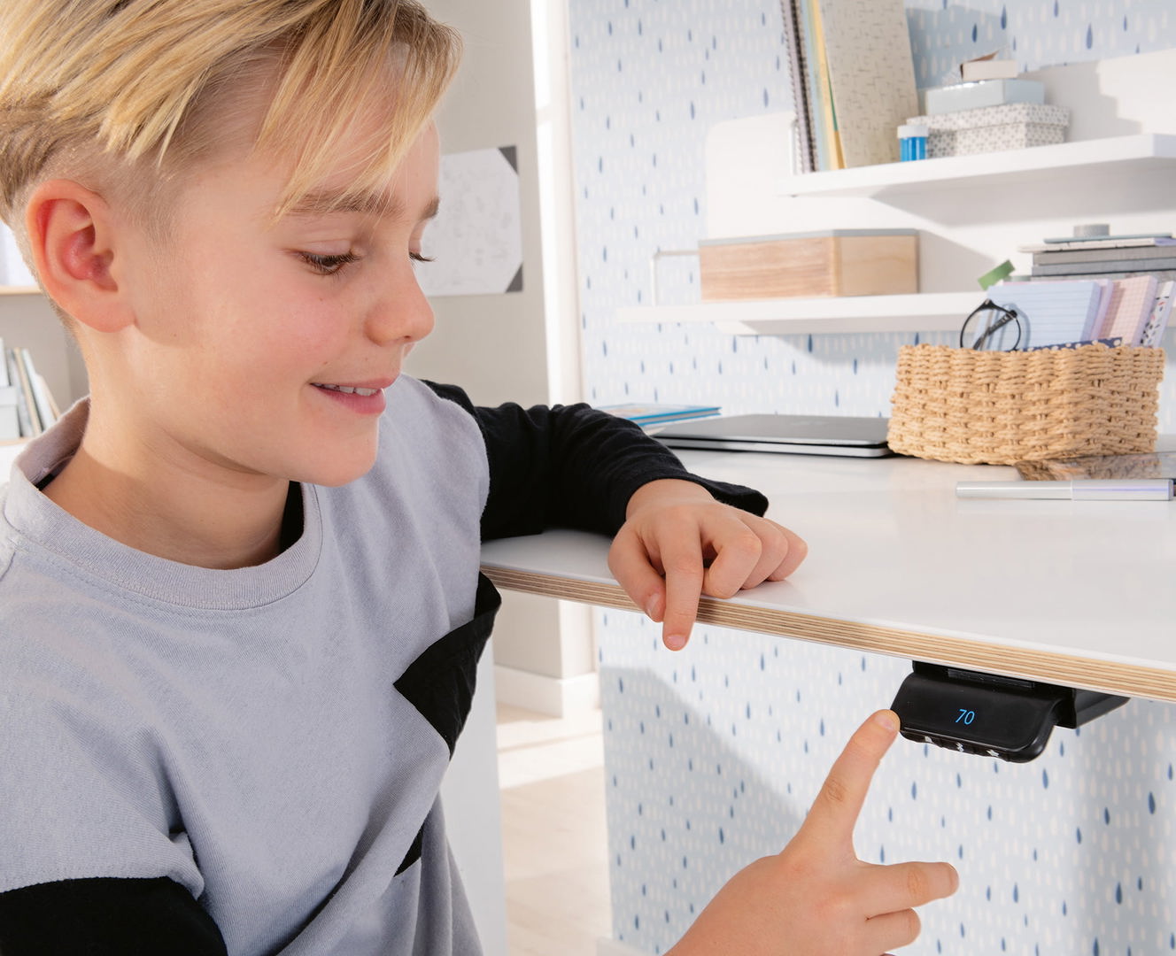 Schreibtisch E-Lion 1 130 Weiss Braun 3