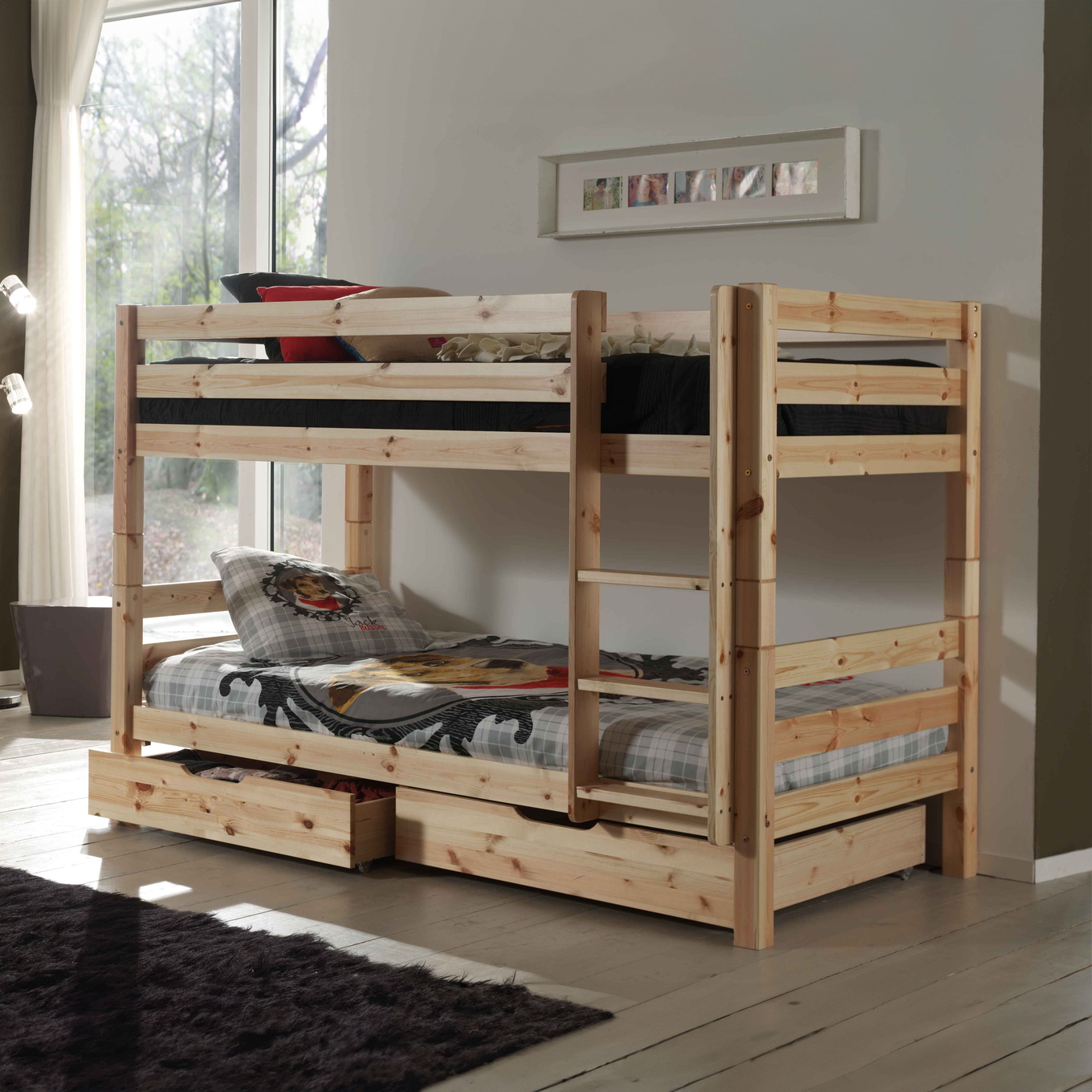 Etagenbett Pino inkl. 2 Schubladen  Holz 2