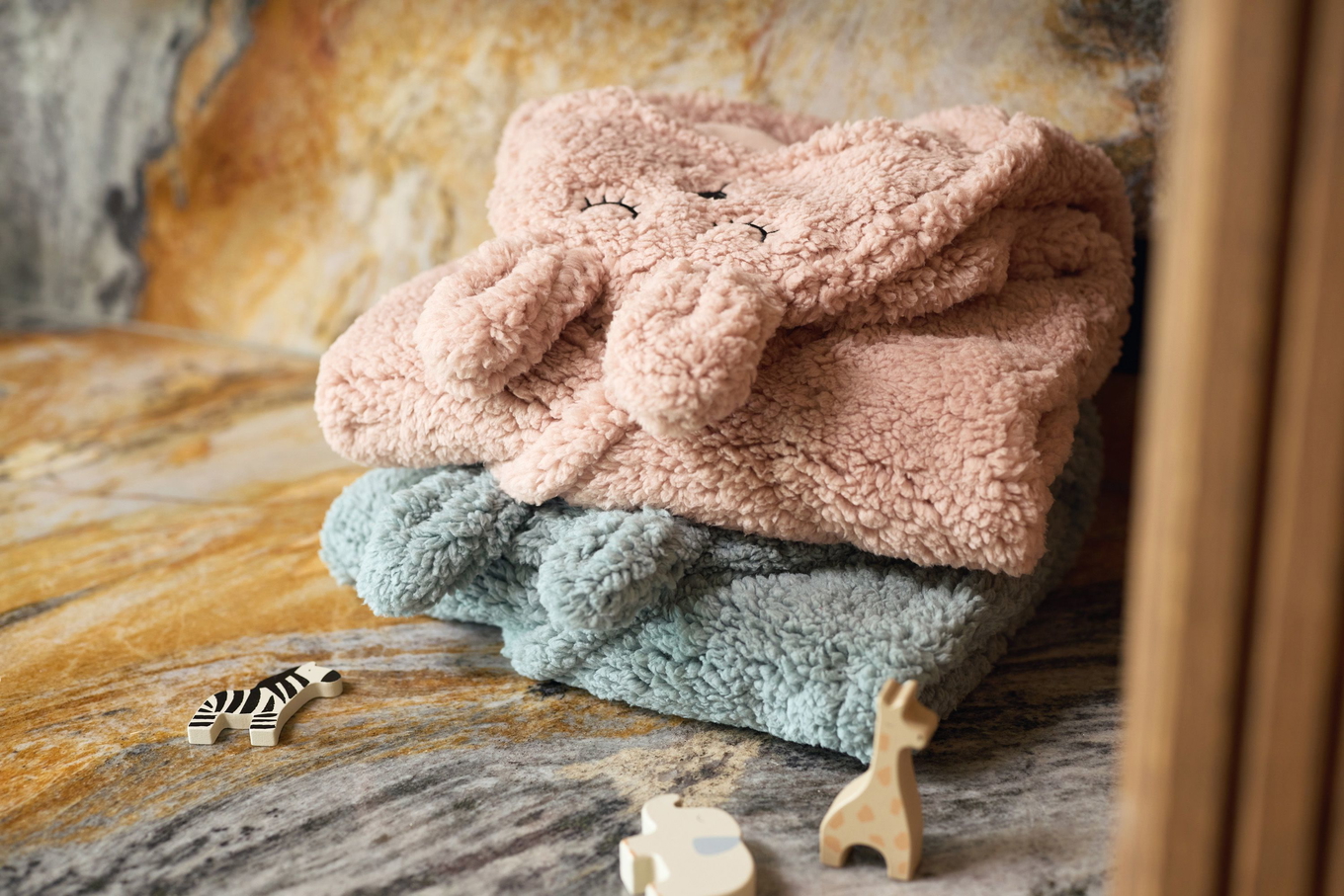 Einschlagdecke für Babyschale Hase Rosa 8