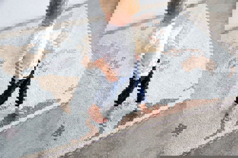 Teppich Back To School Vintage Map M 2